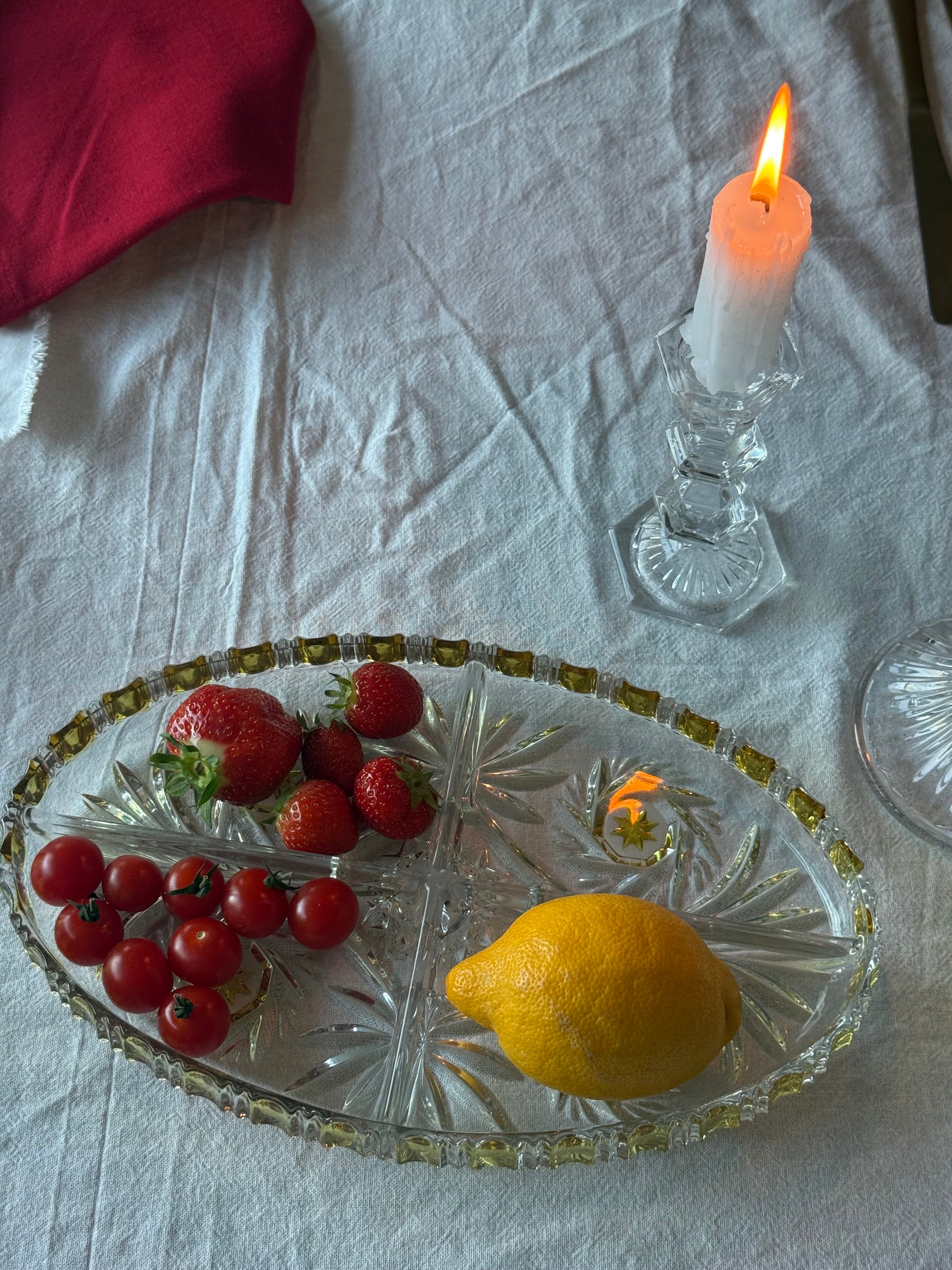 prachtig schaal geel/glas