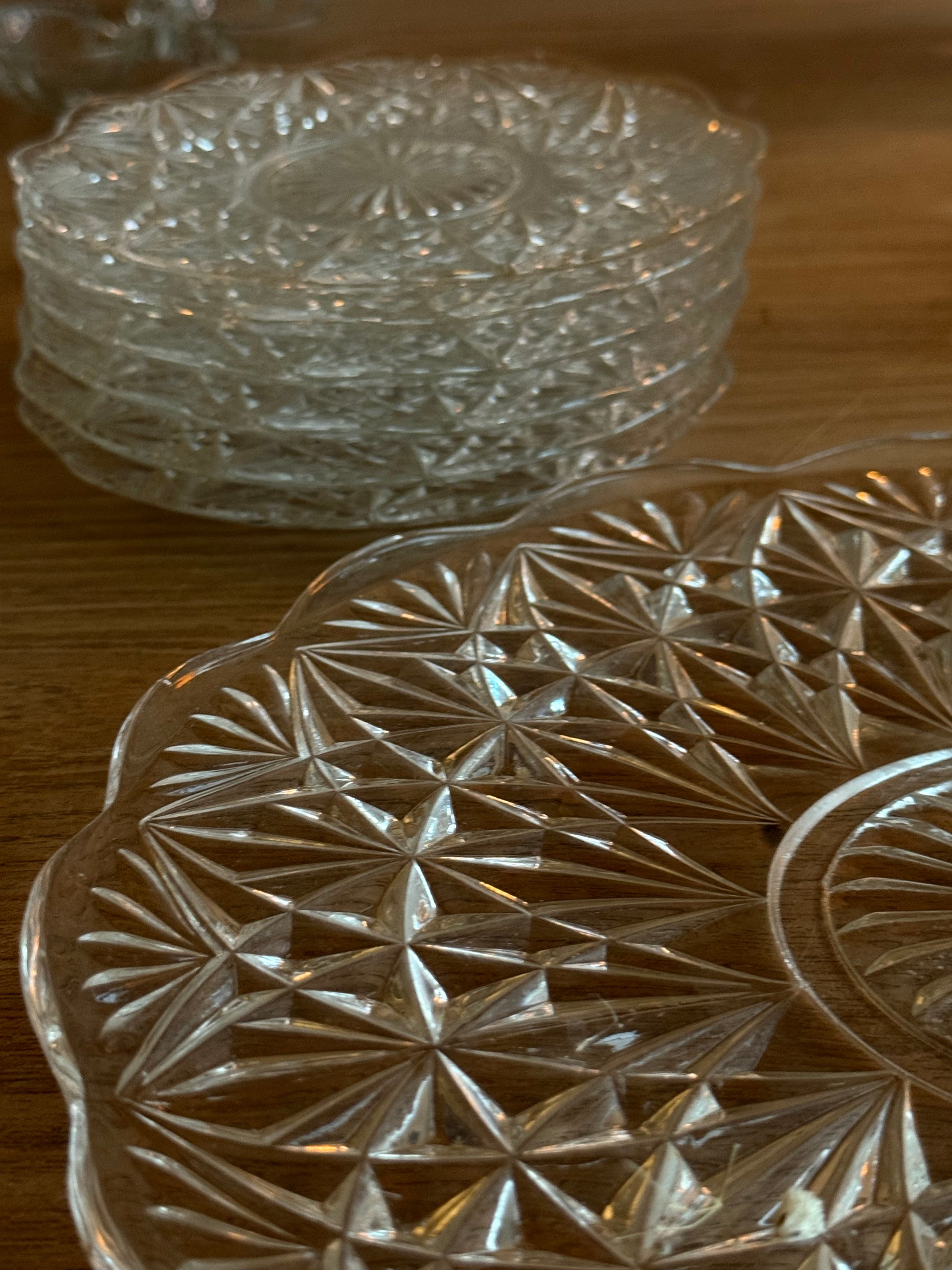 Glazen gebaksset 7 delig