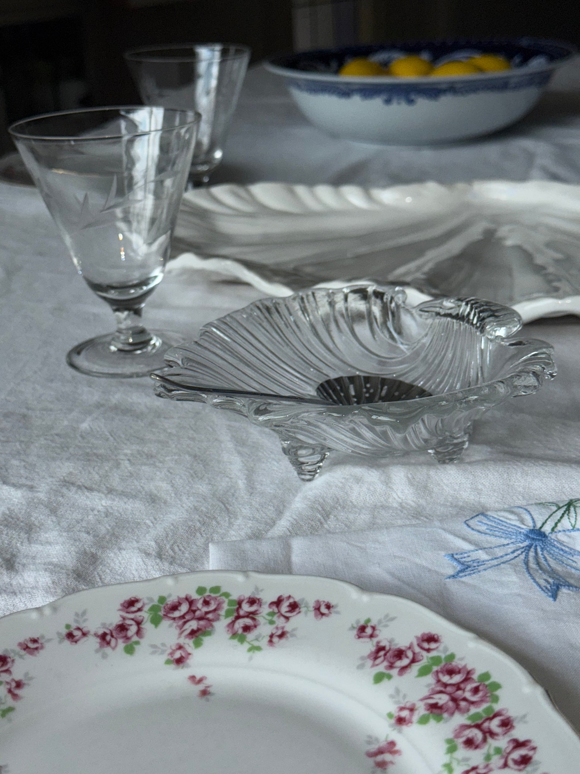 Schelp schaaltje van glas