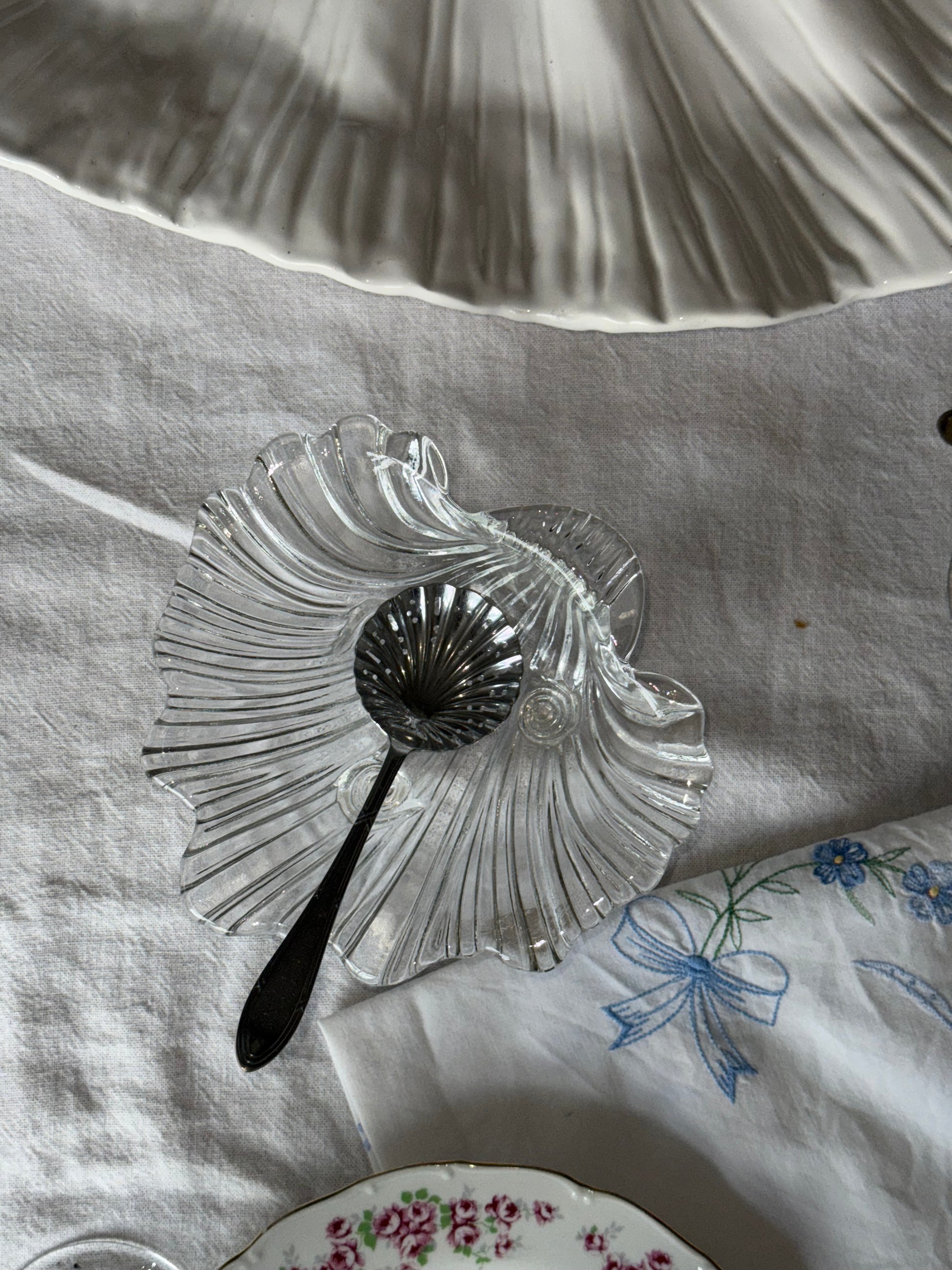 Schelp schaaltje van glas