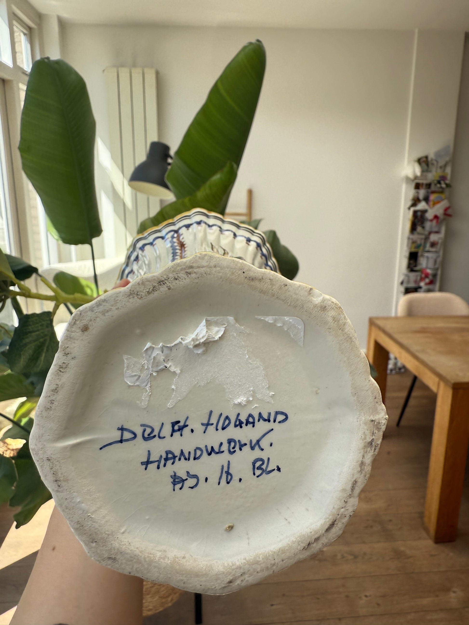 Delfstblauw handgeschilderde vaas