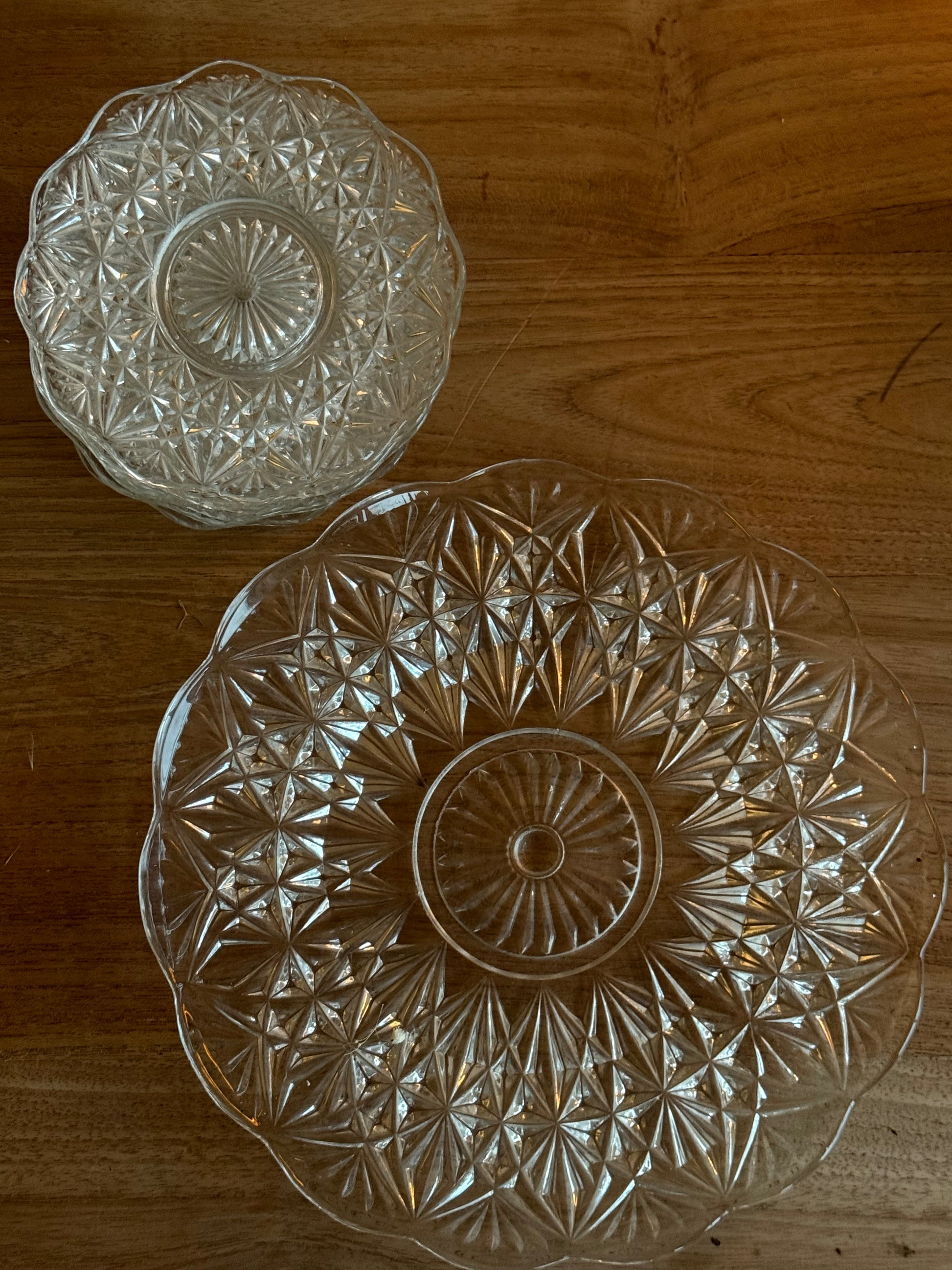 Glazen gebaksset 7 delig