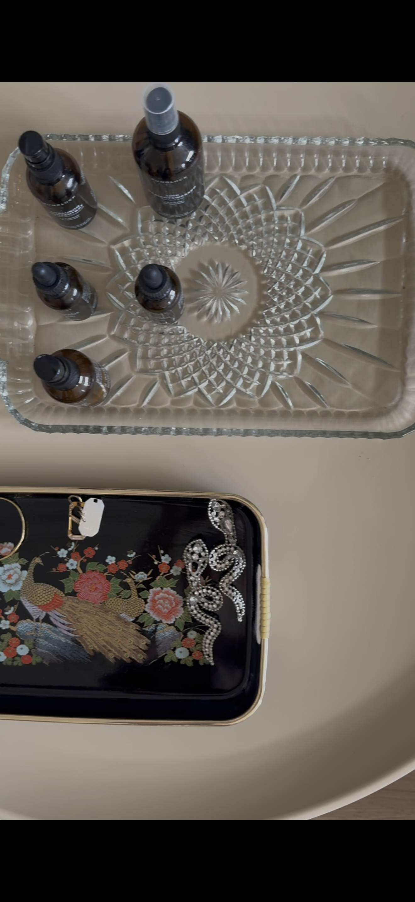 glazen dienblad groot