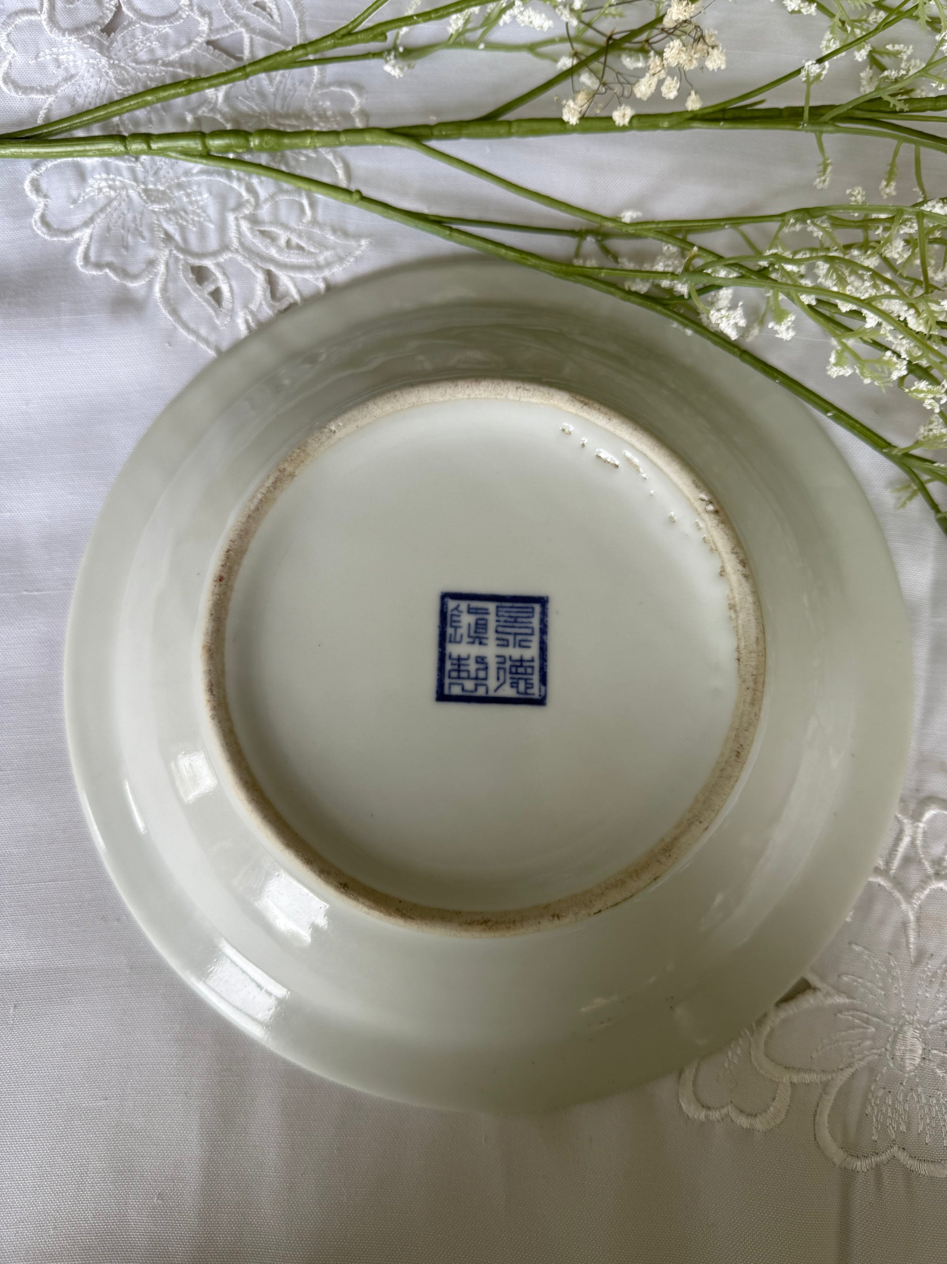 bloemen bord china (massief)