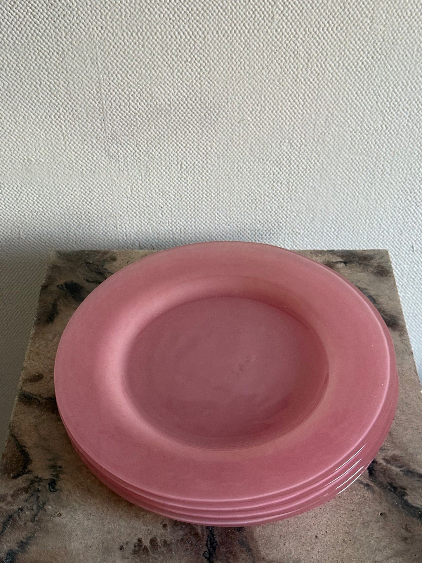 glazen onderborden roze 4 st.