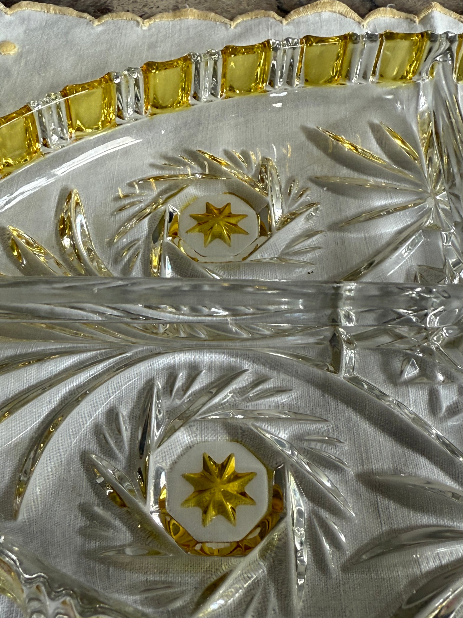 prachtig schaal geel/glas