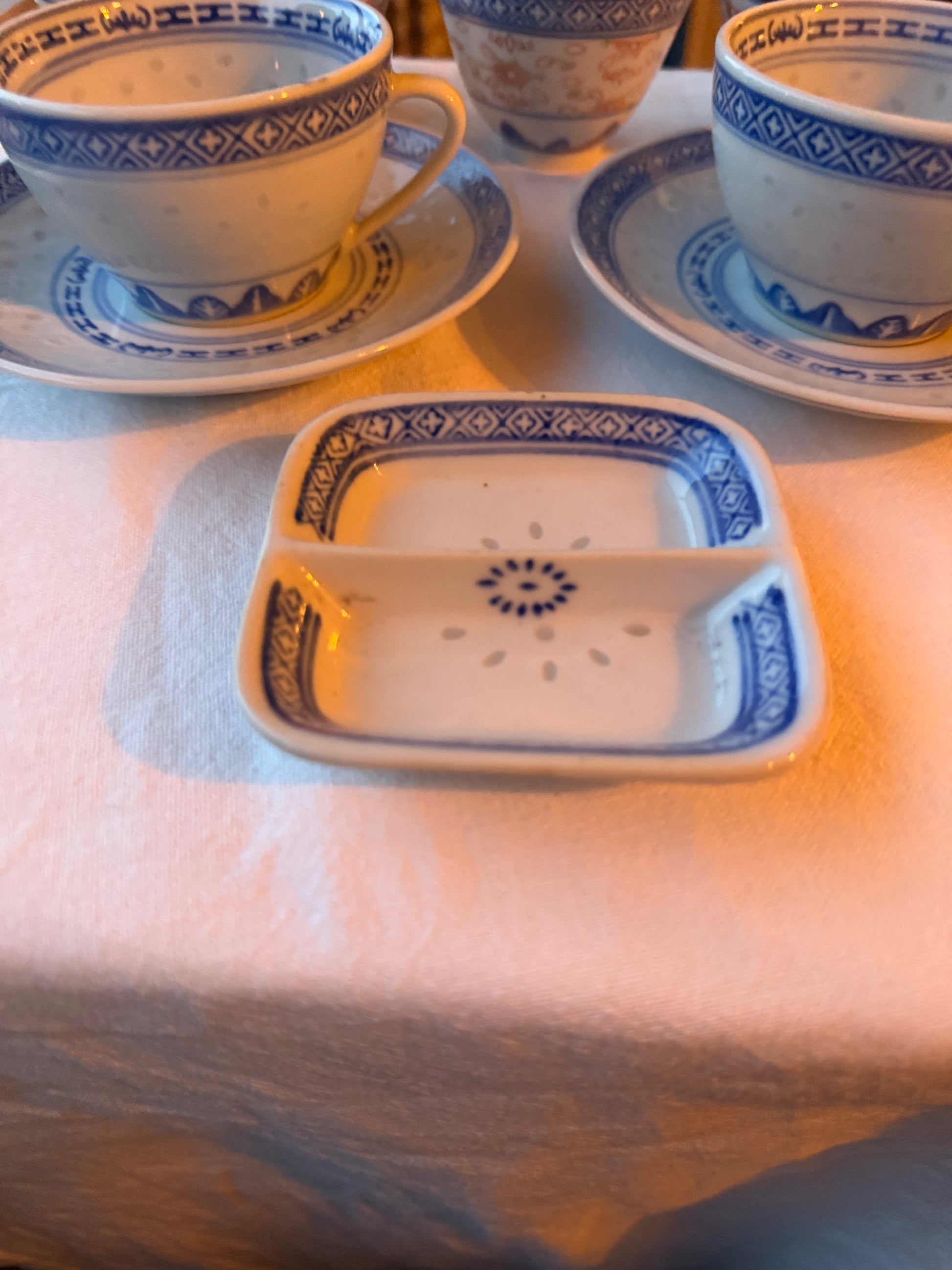 theezakjes bordje rijstkorrel motief China