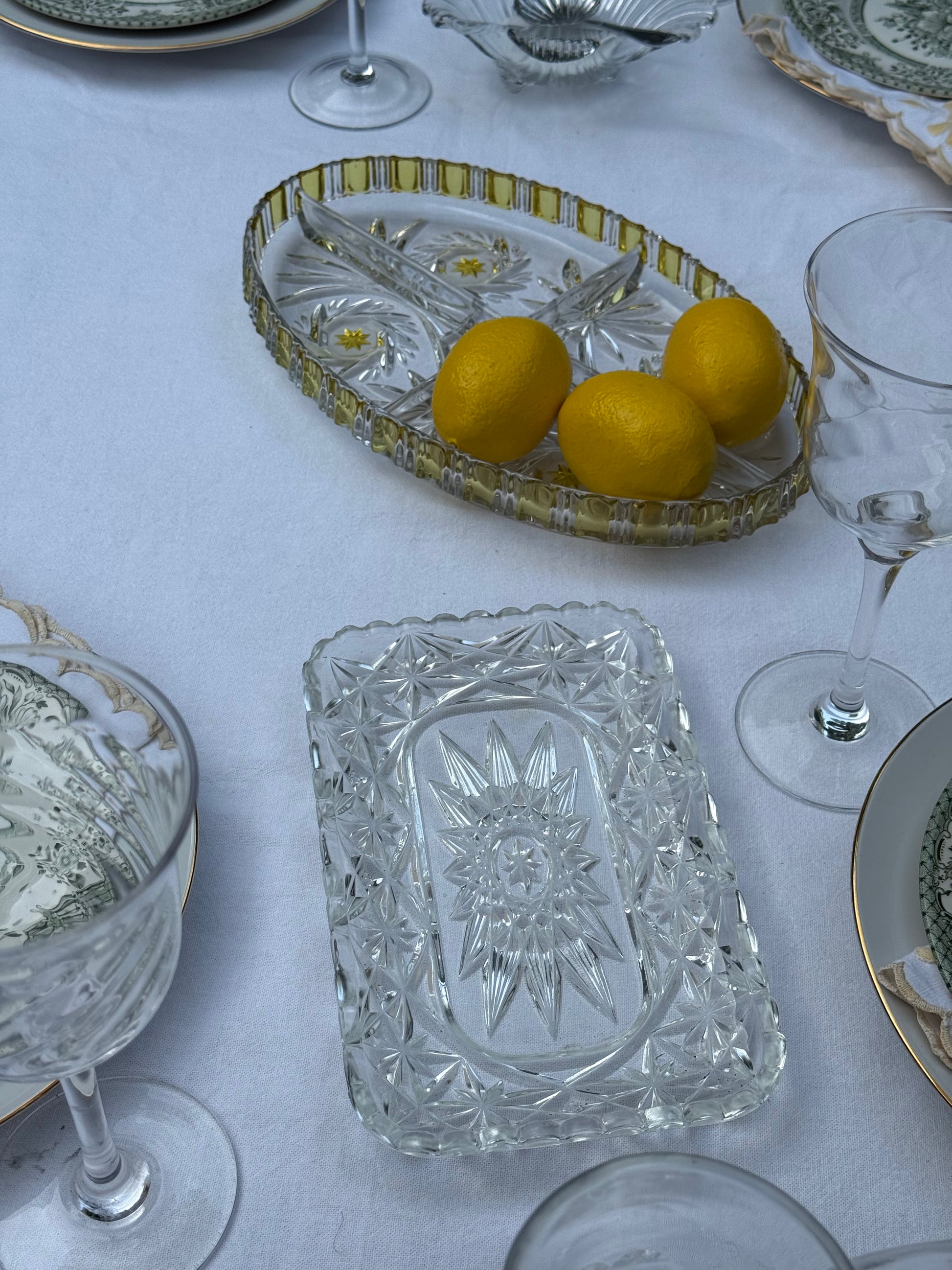 prachtige glazen botervloot/stolp