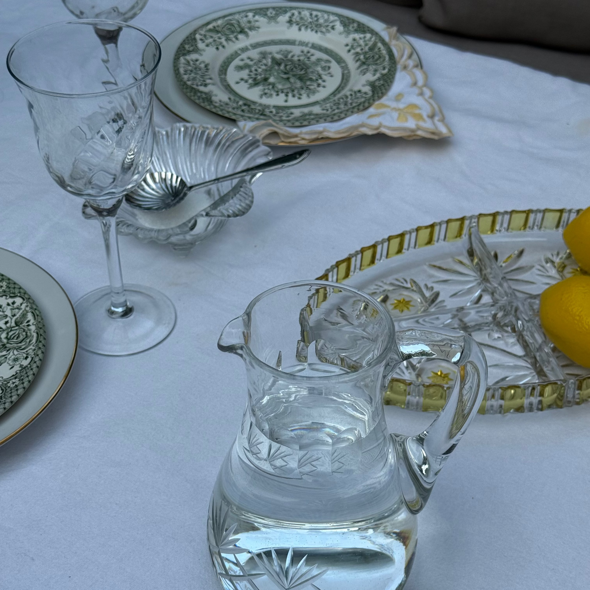 prachtige glazen botervloot/stolp