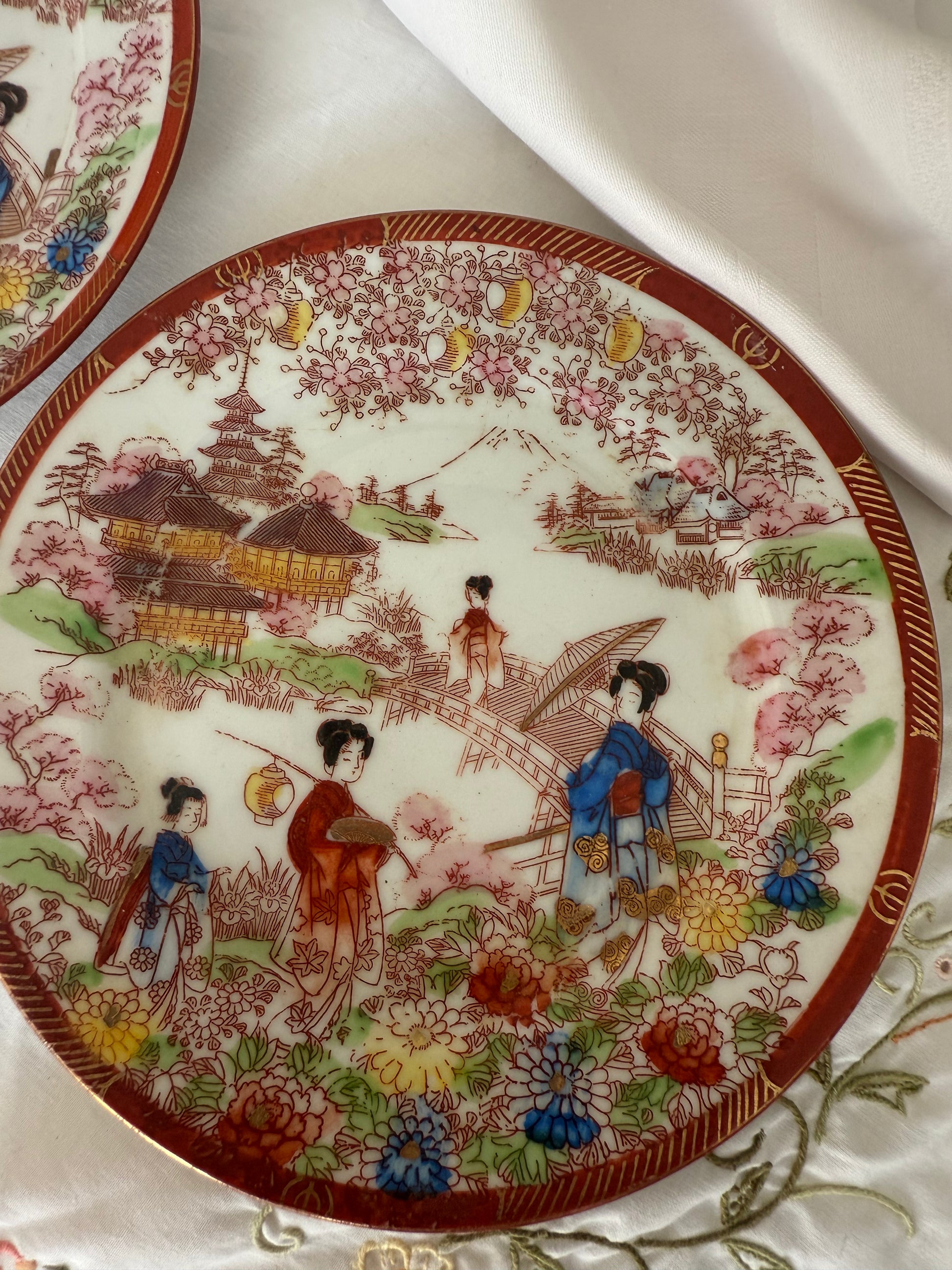 2 Japanse borden goud (incl. 2 mini bordjes)