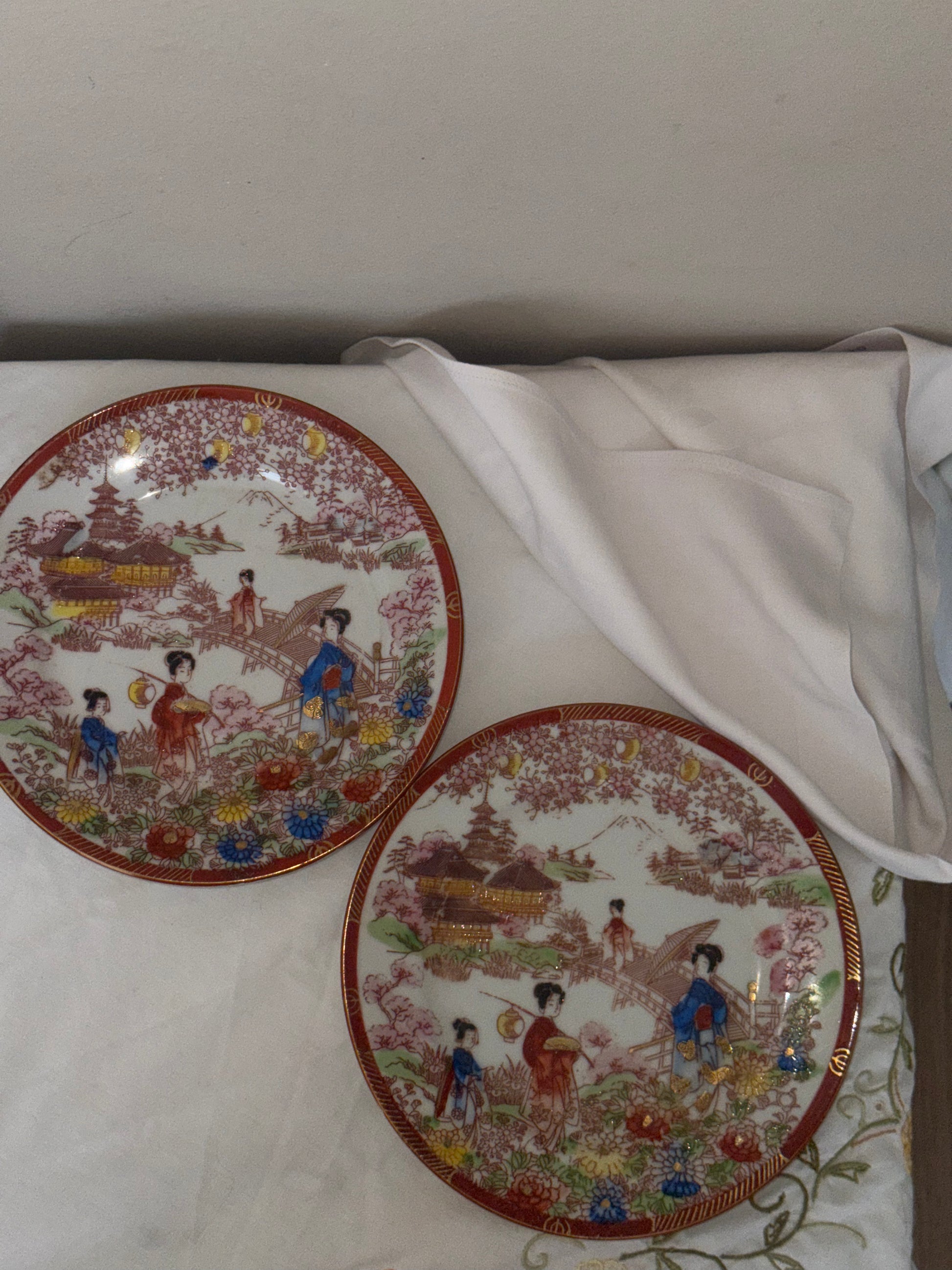 2 Japanse borden goud (incl. 2 mini bordjes)