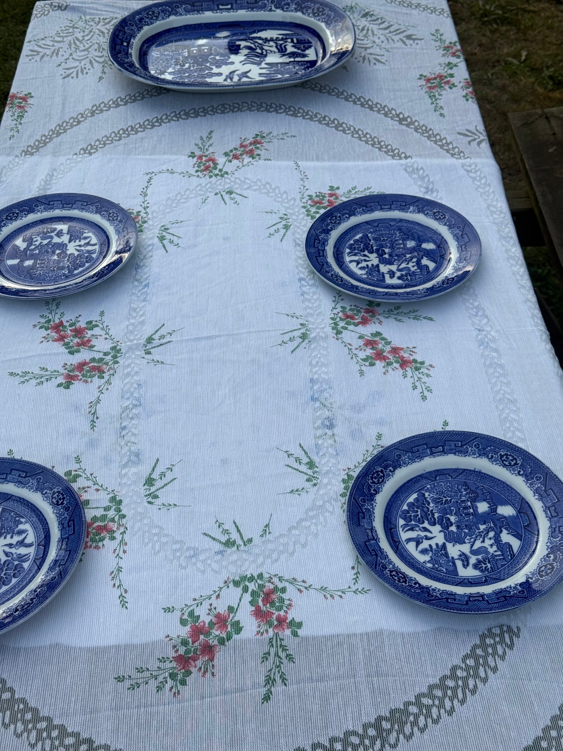 4st. borden 'blue willow' patroon Baker & Co.