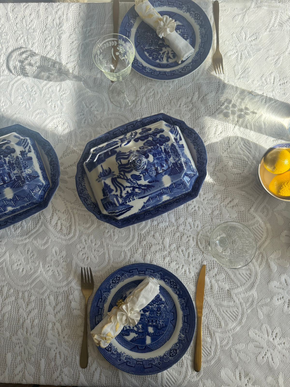antiek ‘blue willow’ Baker&Co