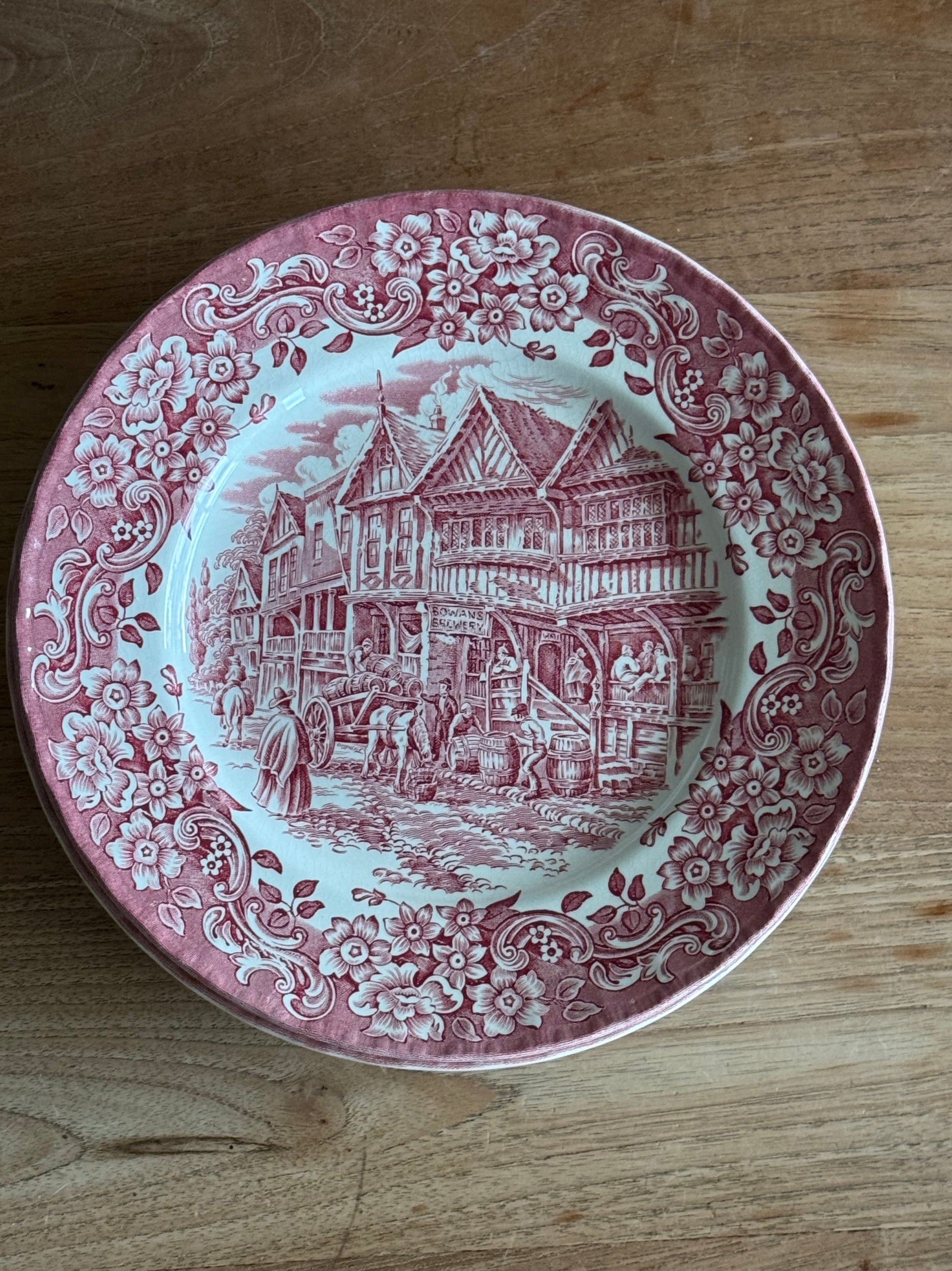 Royal Turdor borden roze “17th century England”  (6st.)