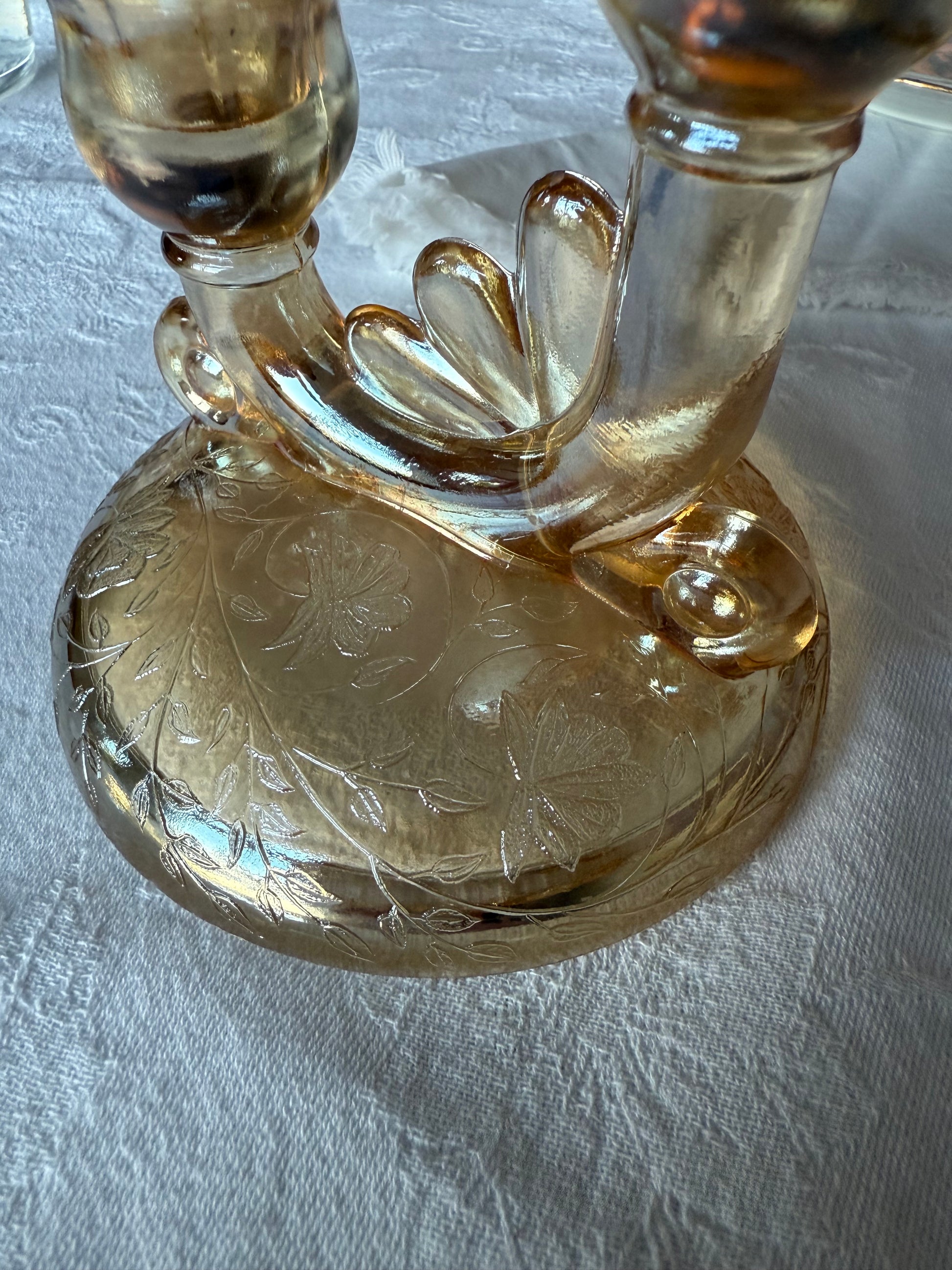 Duo kandelaar goud glas