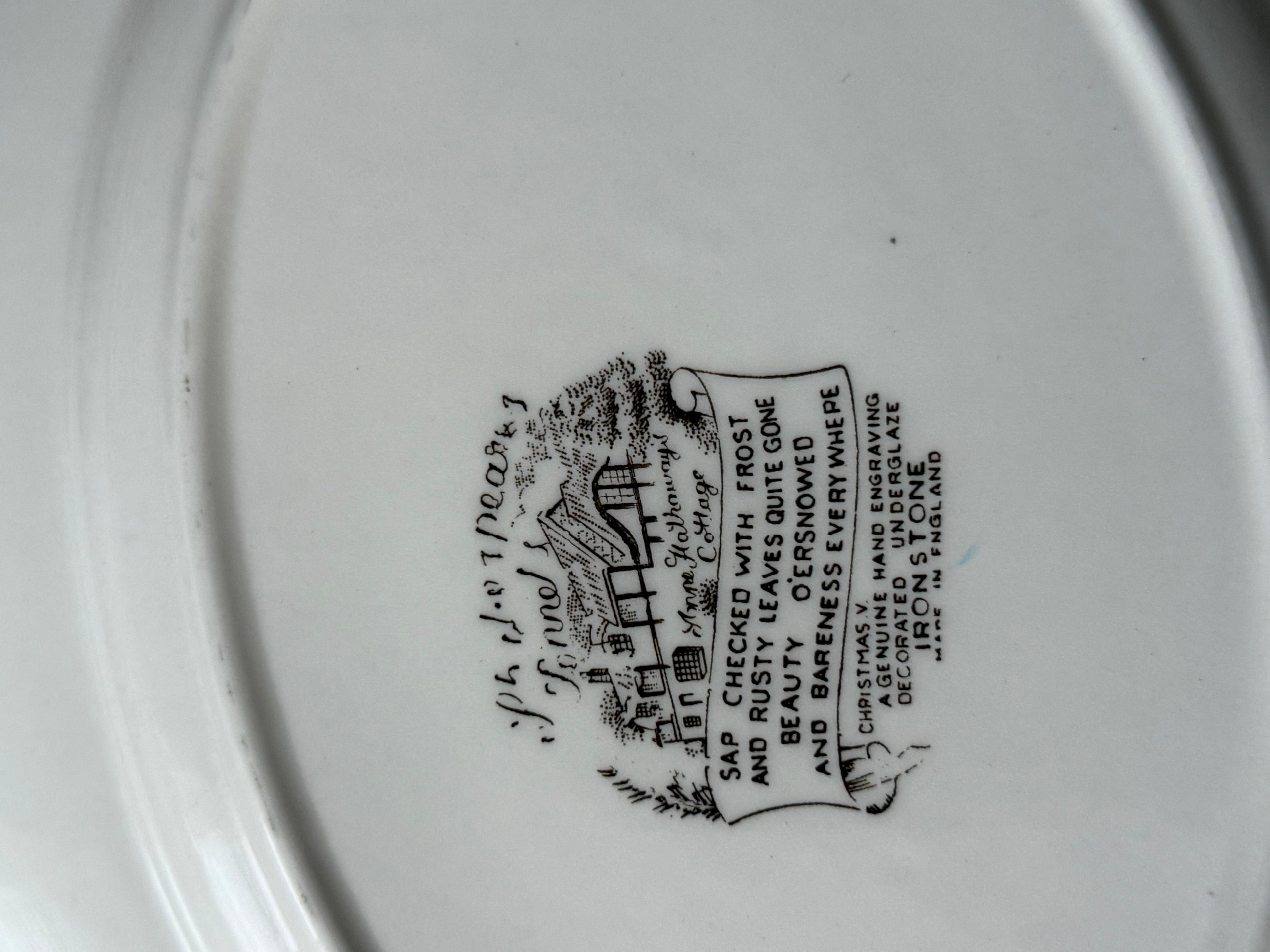 Vintage Shakespeare's Sonnetten schaal, “Anne Hathaway's Cottage” merk: Enoch Wedgwood