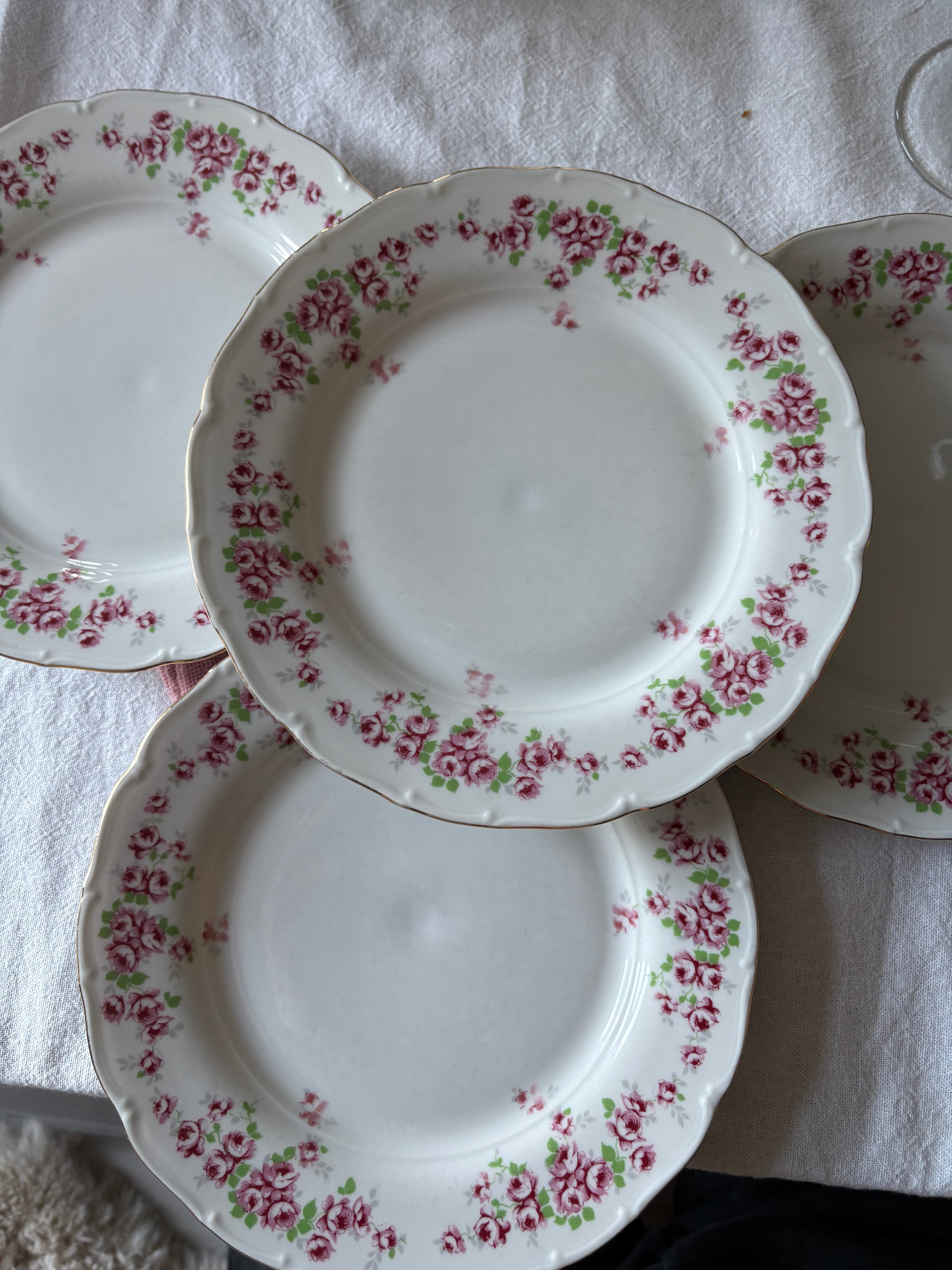 Rooskleurige ontbijtborden (4st)