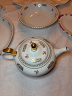 Roze rozen schalen set (& gratis thee pot)