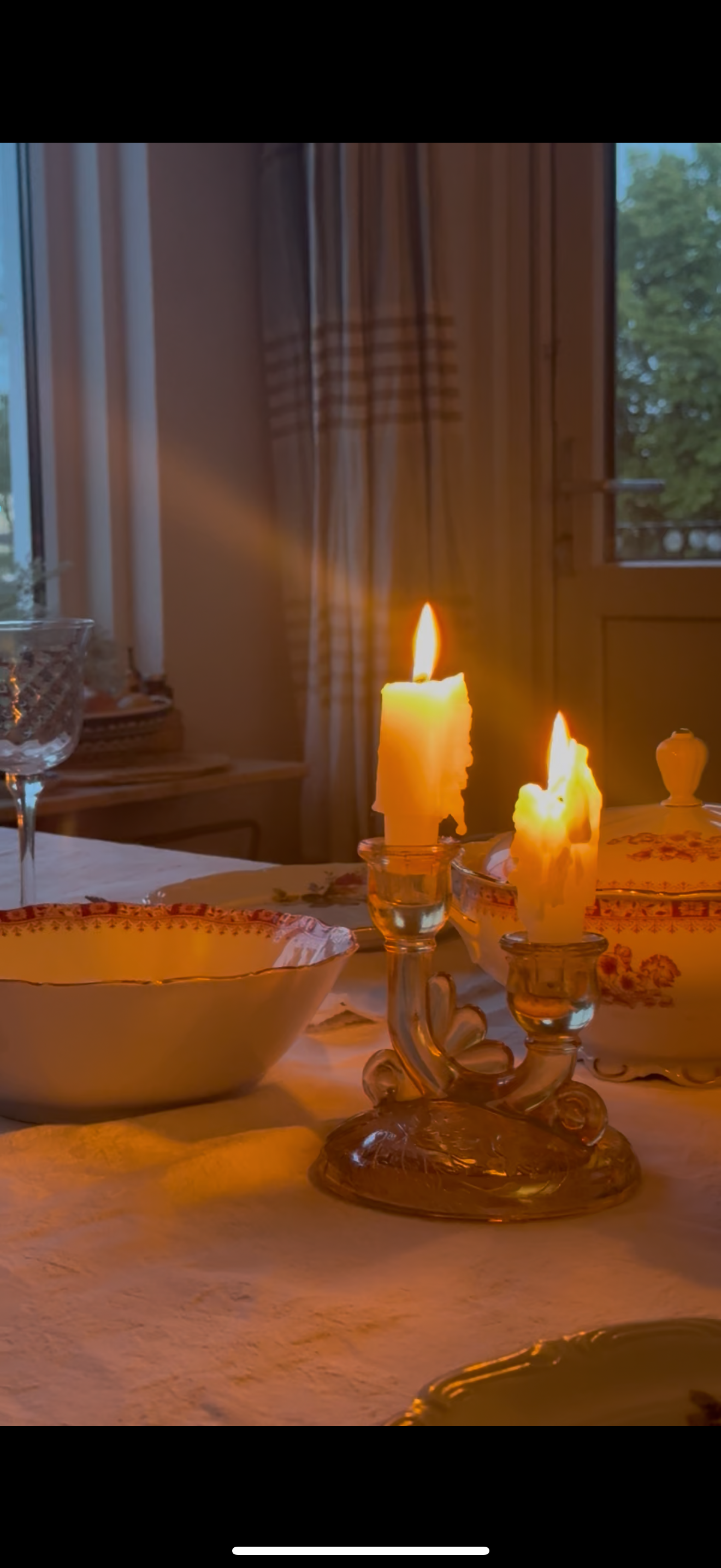 Duo kandelaar goud glas