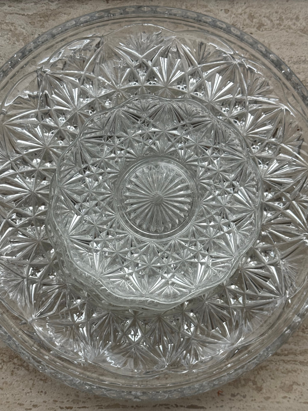 Glazen gebaksset 7 delig