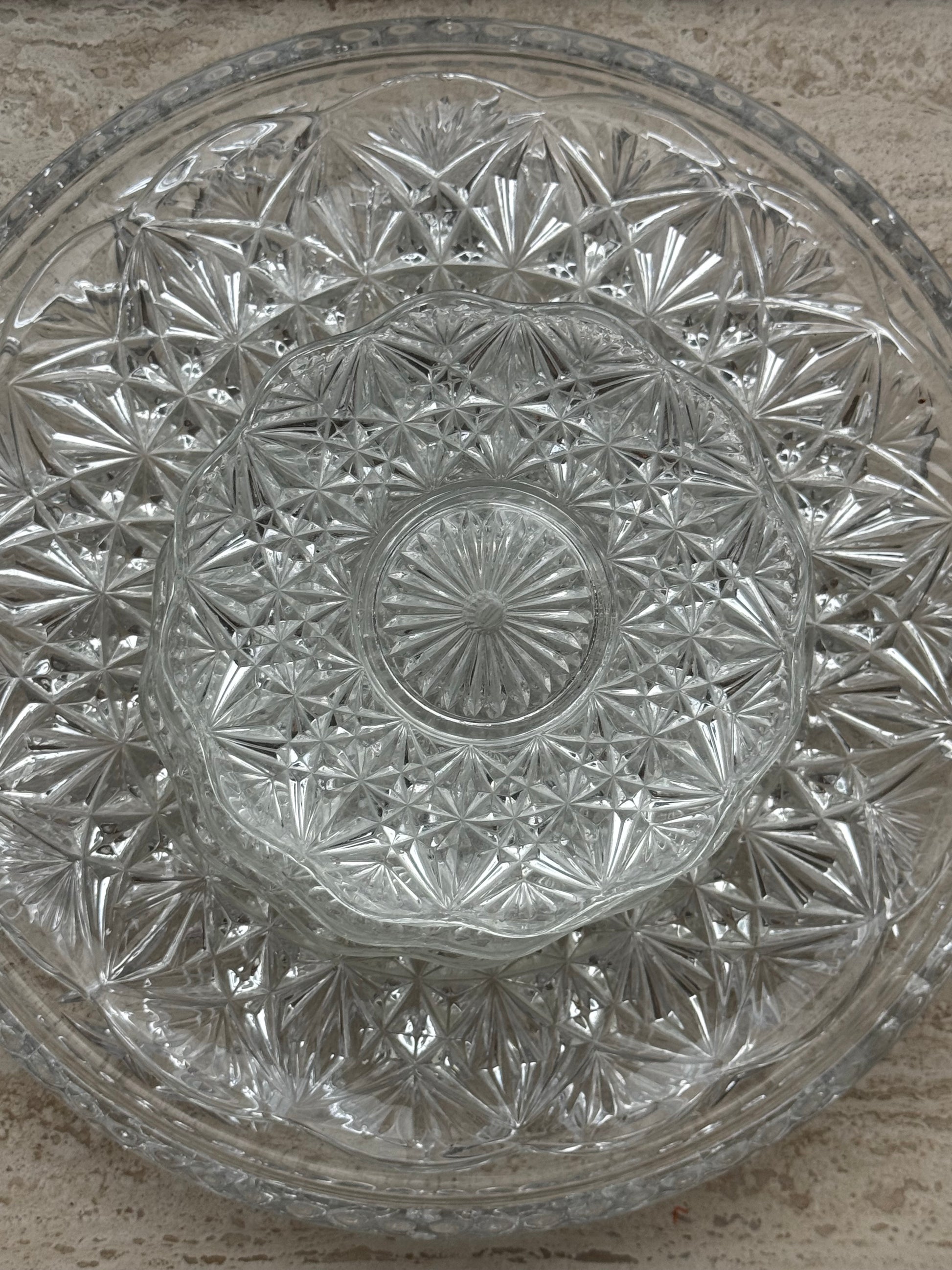 Glazen gebaksset 7 delig