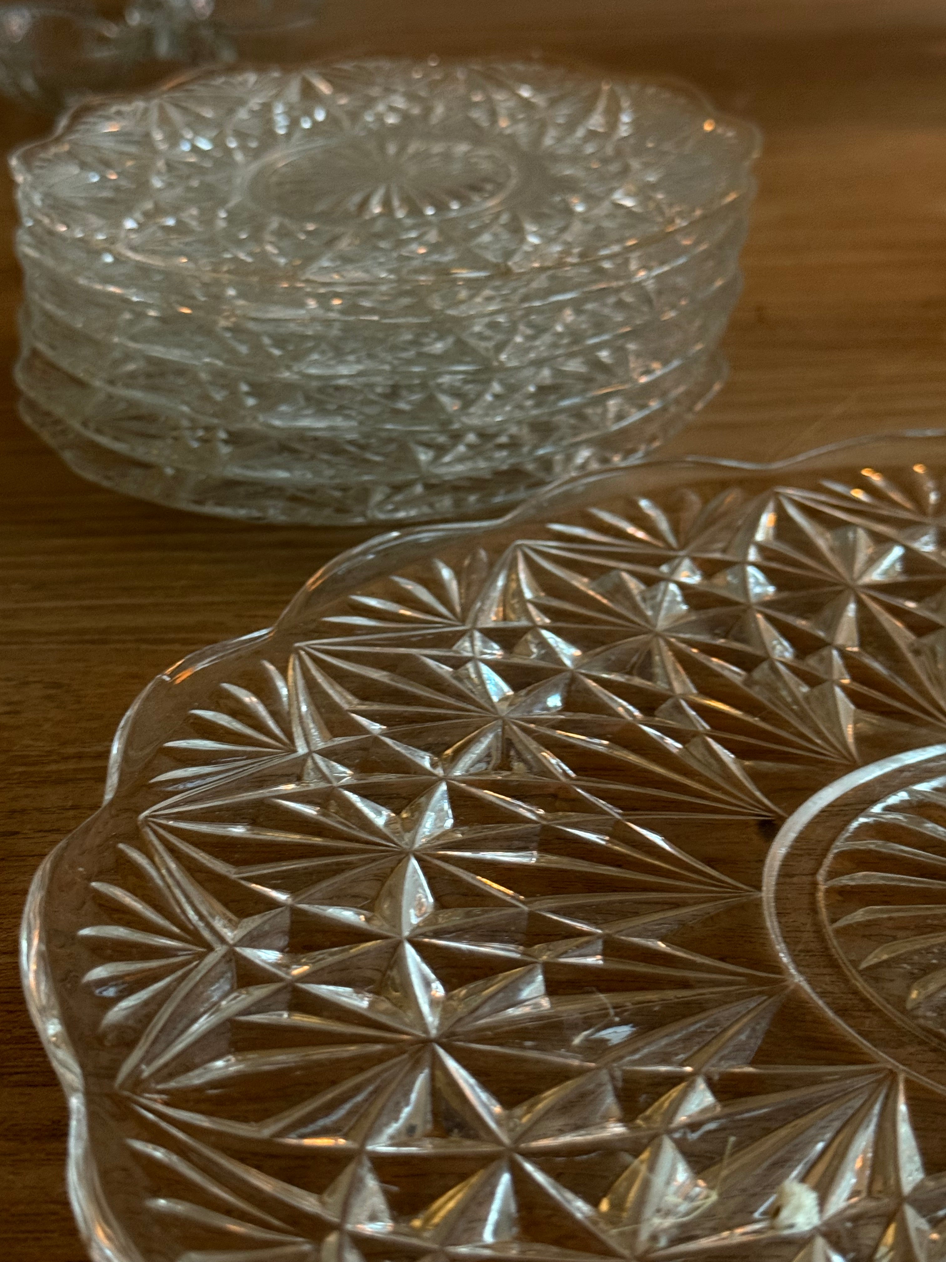 Glazen gebaksset 7 delig