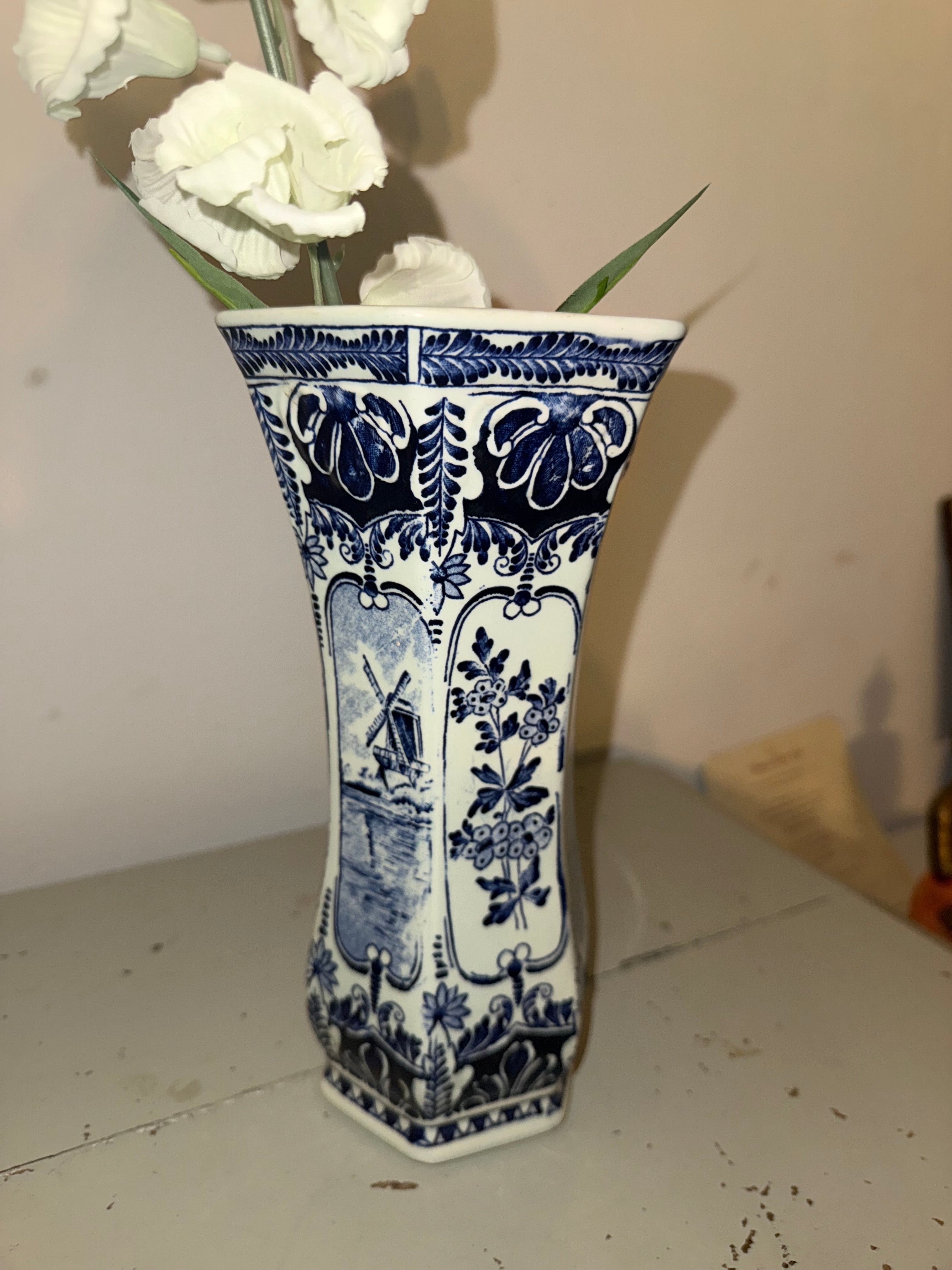 Delfst blauw x boch vaas