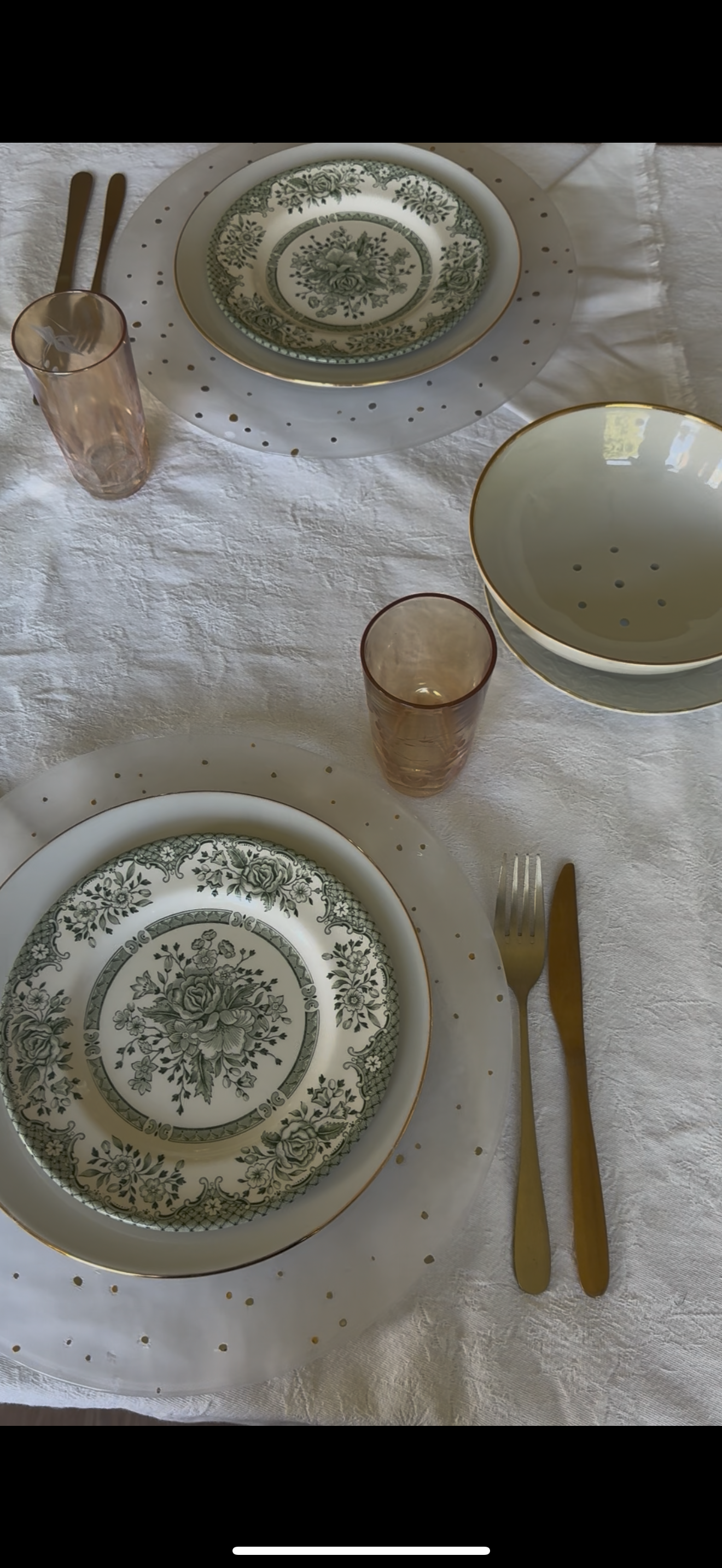 Vintage glazen goud met druifmotief