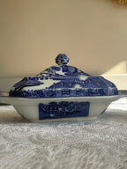 Opdek schalen met deksel. Blue Willow china” merk Baker&Co England.