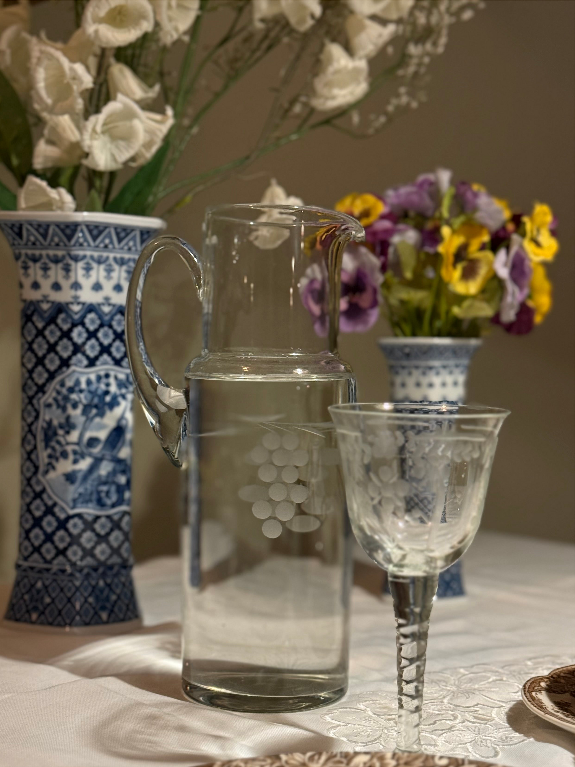 4 vintage gegraveerde glazen
