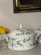 Blauwe bloemen opdek schalen 2st.