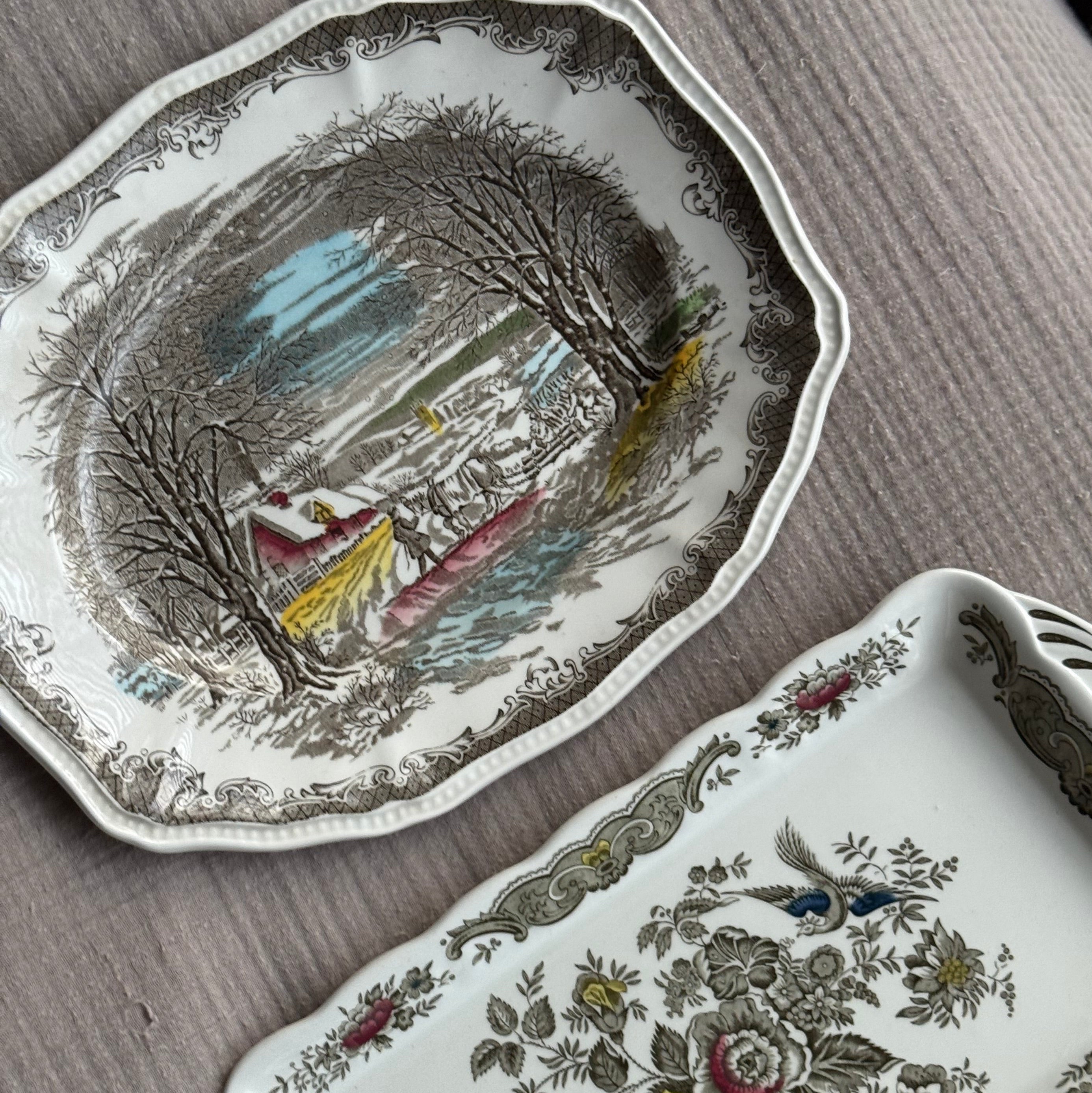 Vintage Shakespeare's Sonnetten schaal, “Anne Hathaway's Cottage” merk: Enoch Wedgwood