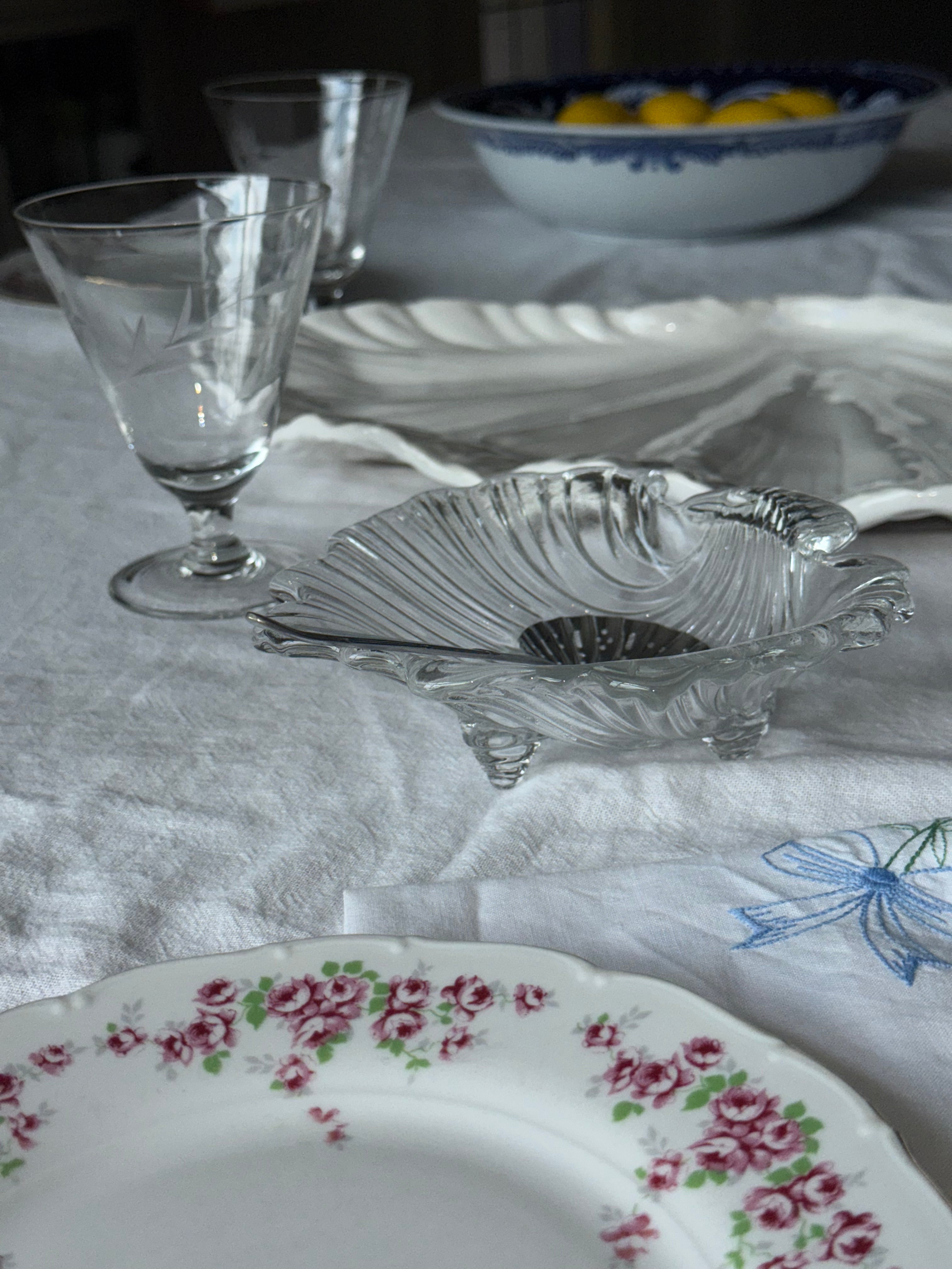 Schelp schaaltje van glas