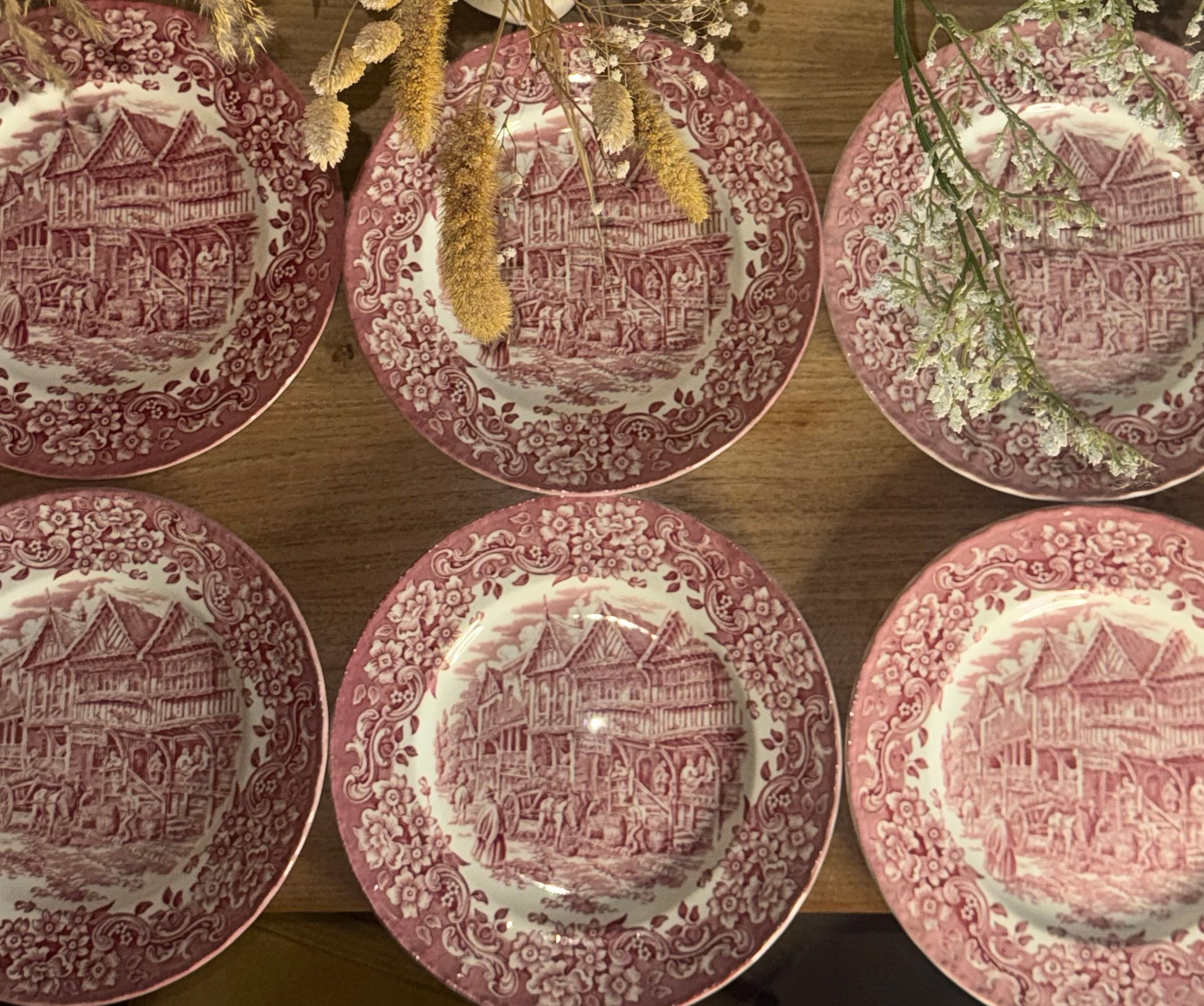 Royal Turdor borden roze “17th century England”  (6st.)