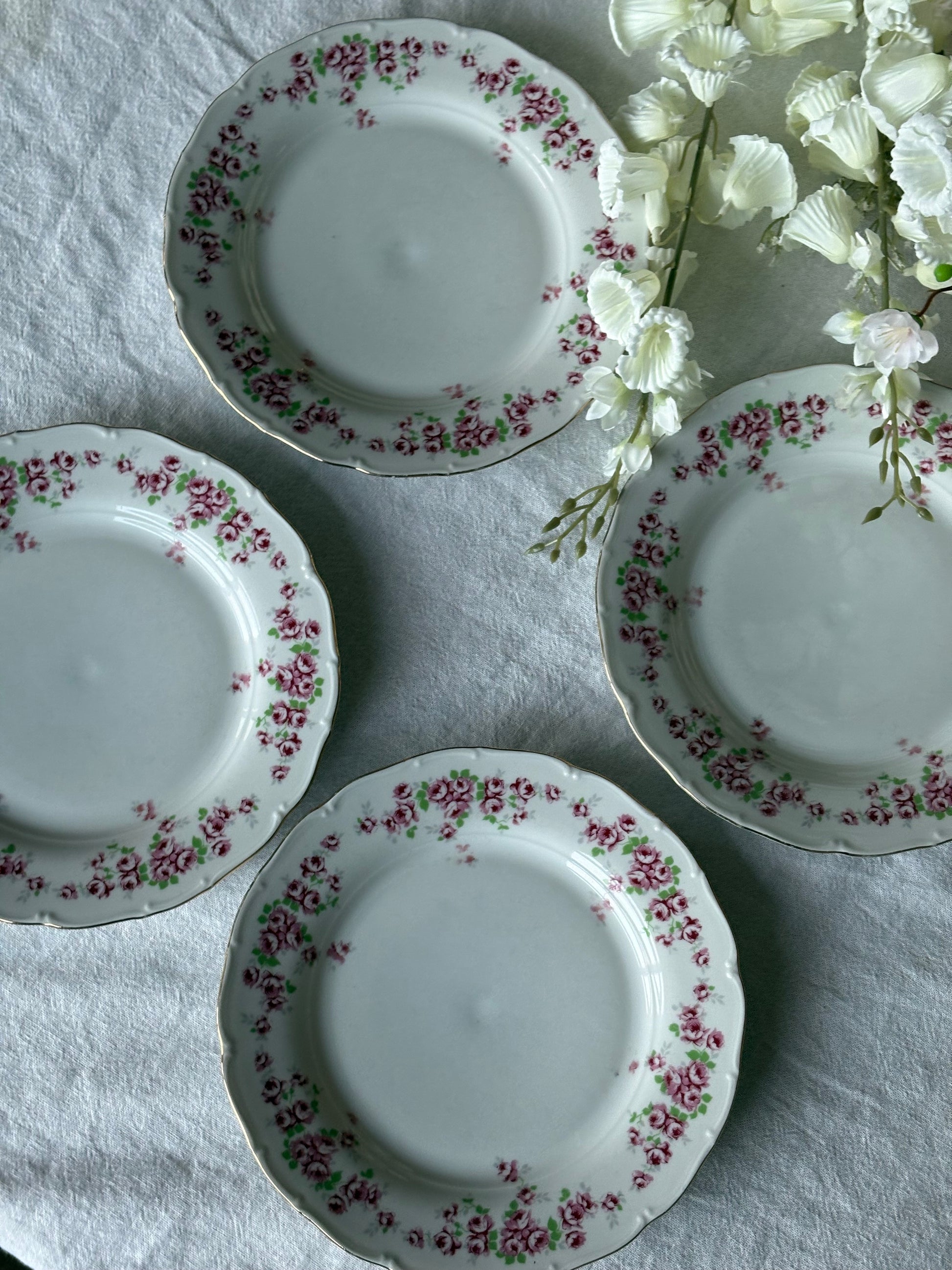 Rooskleurige ontbijtborden (4st)