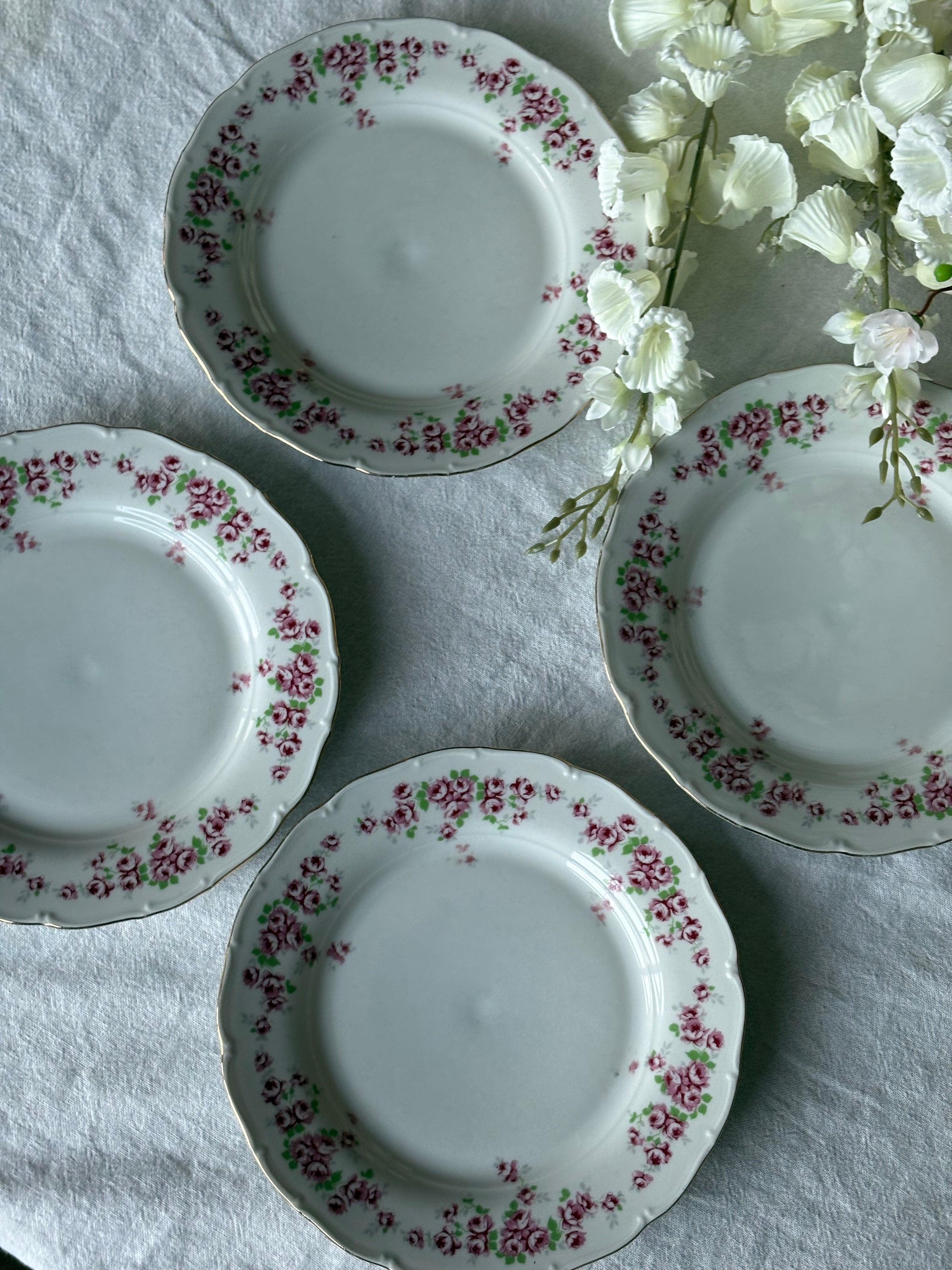 Rooskleurige ontbijtborden (4st)