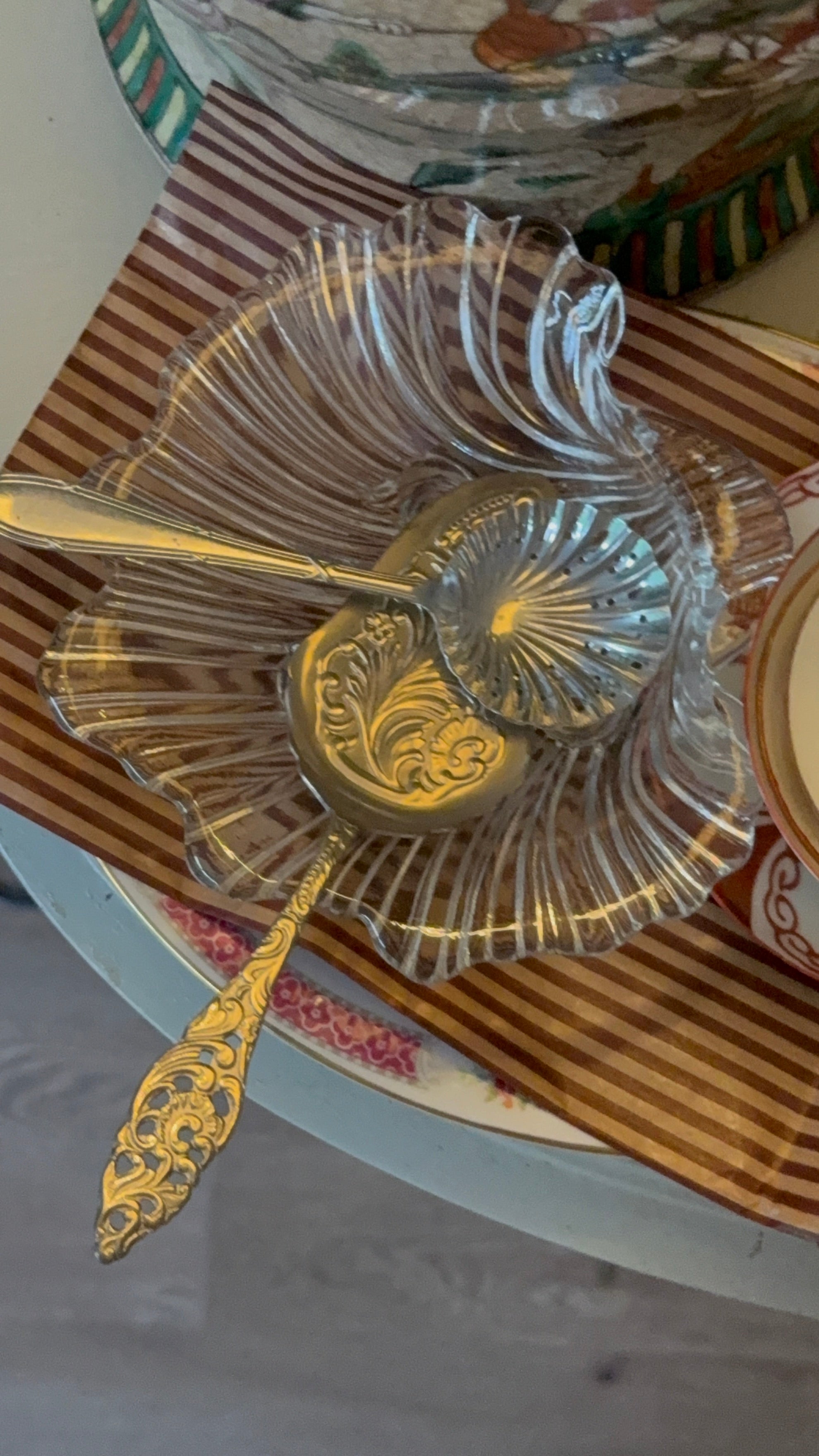 Schelp schaaltje van glas