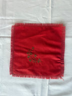 kerst servetten met groen borduursel 7st.