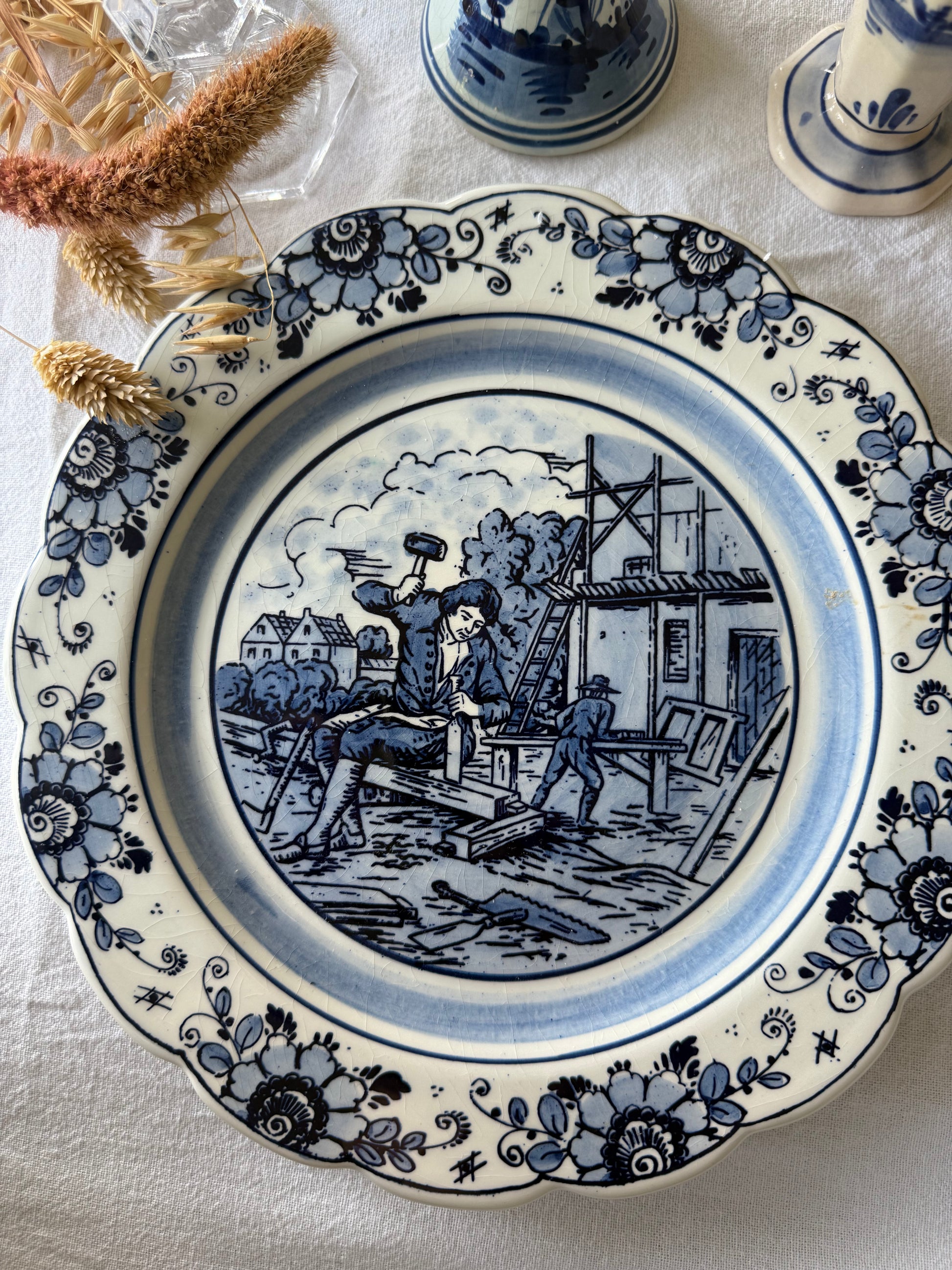 delfst blauw decoratie bord