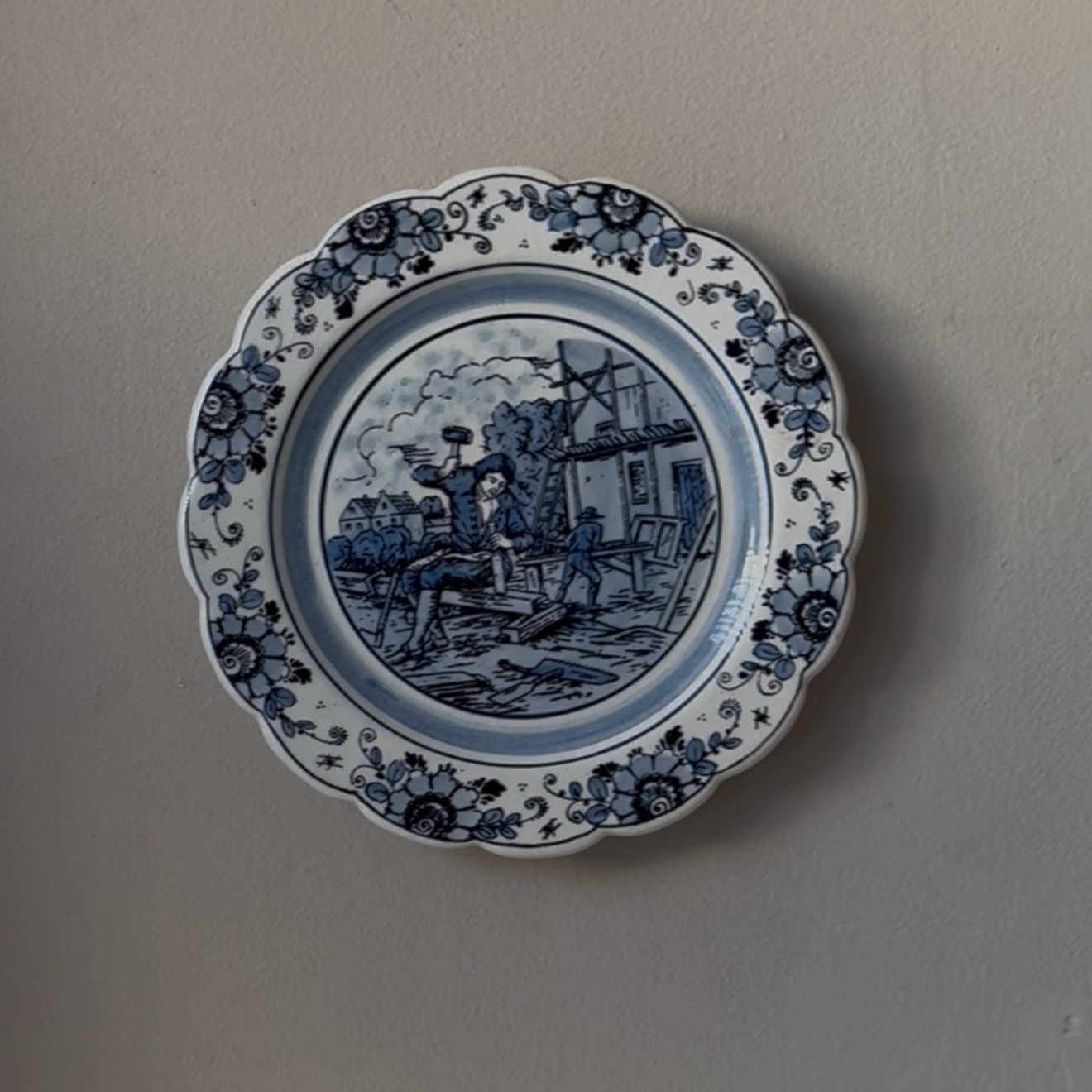 delfst blauw decoratie bord