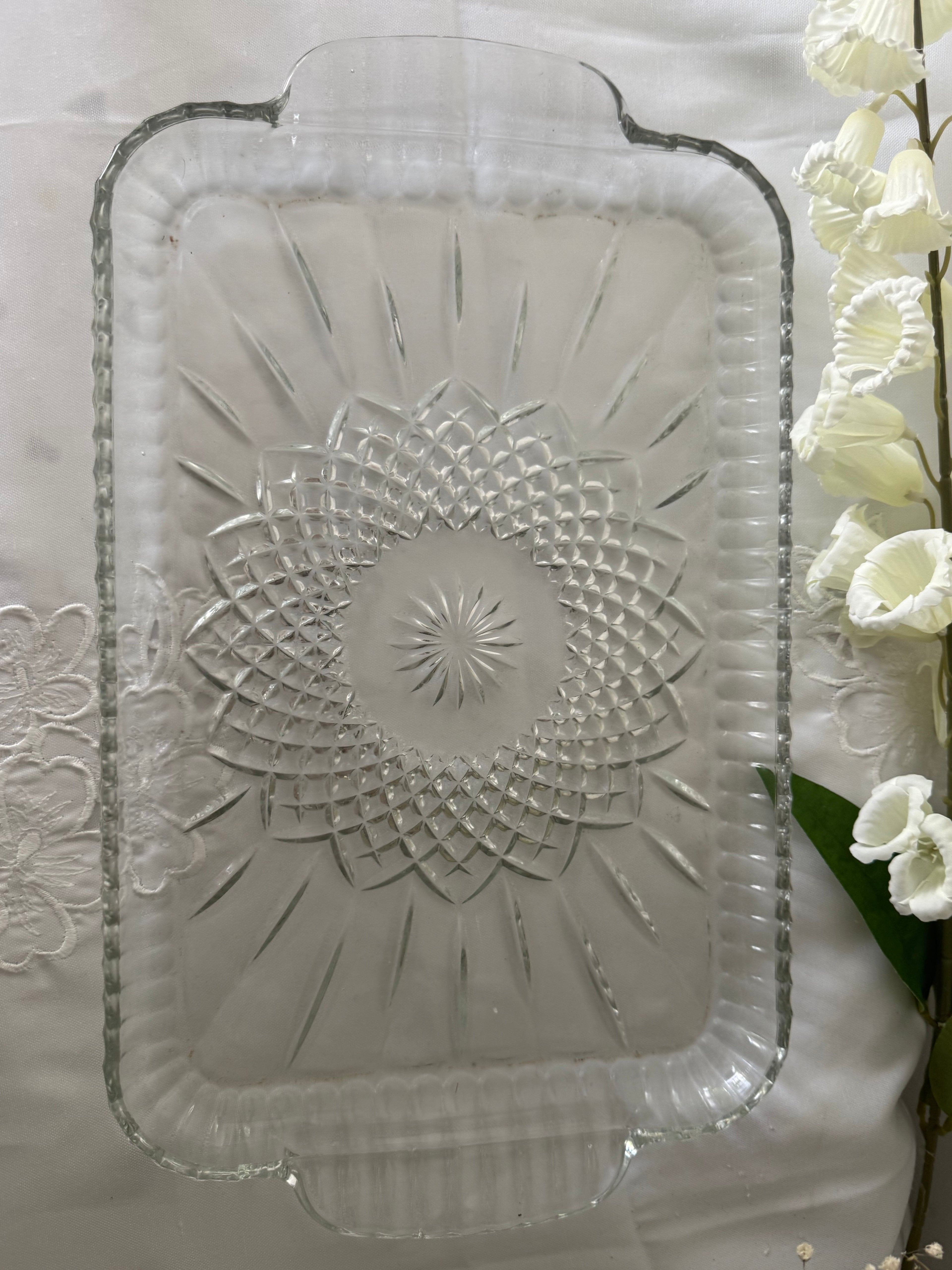 glazen dienblad groot