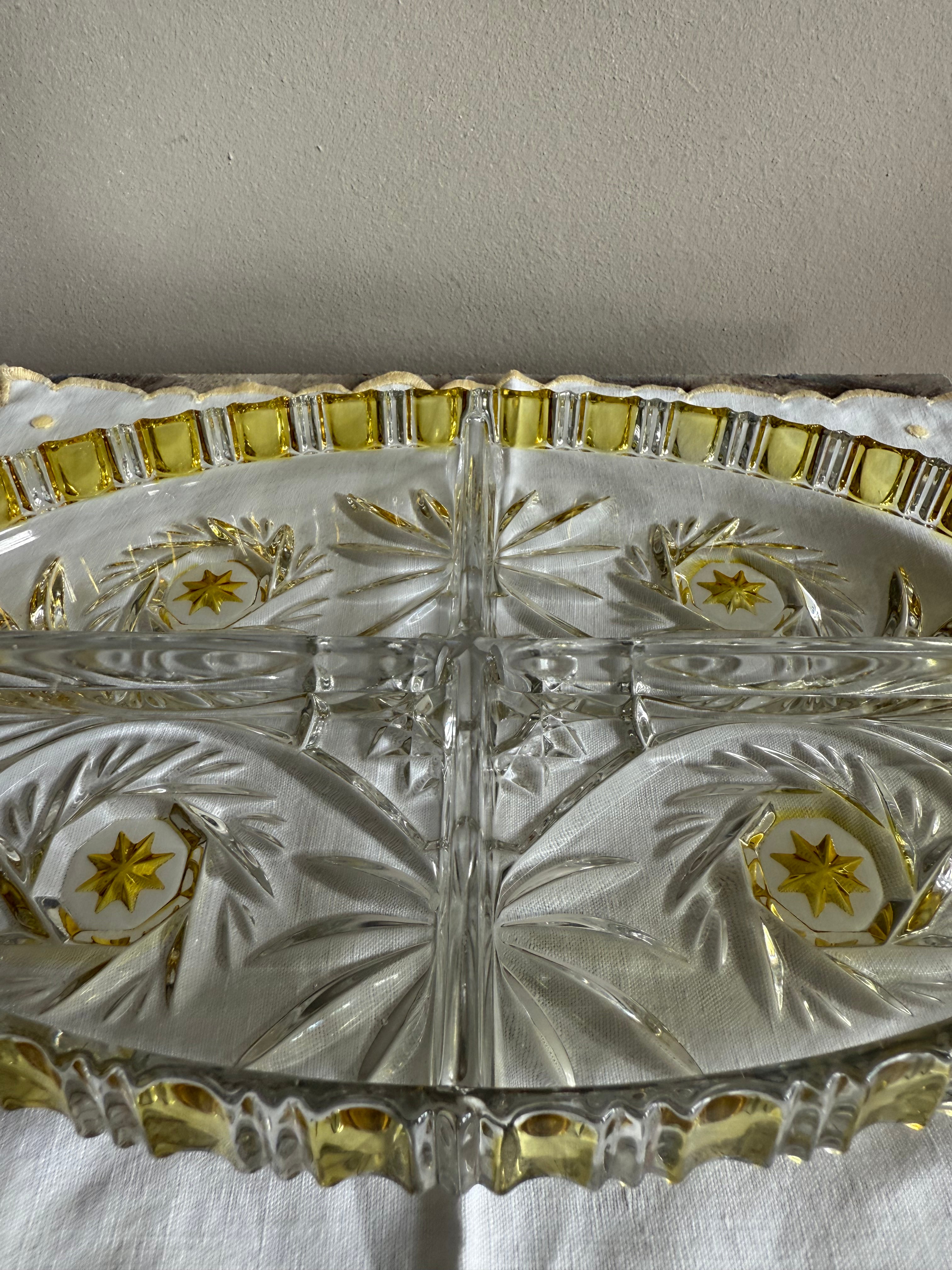 prachtig schaal geel/glas