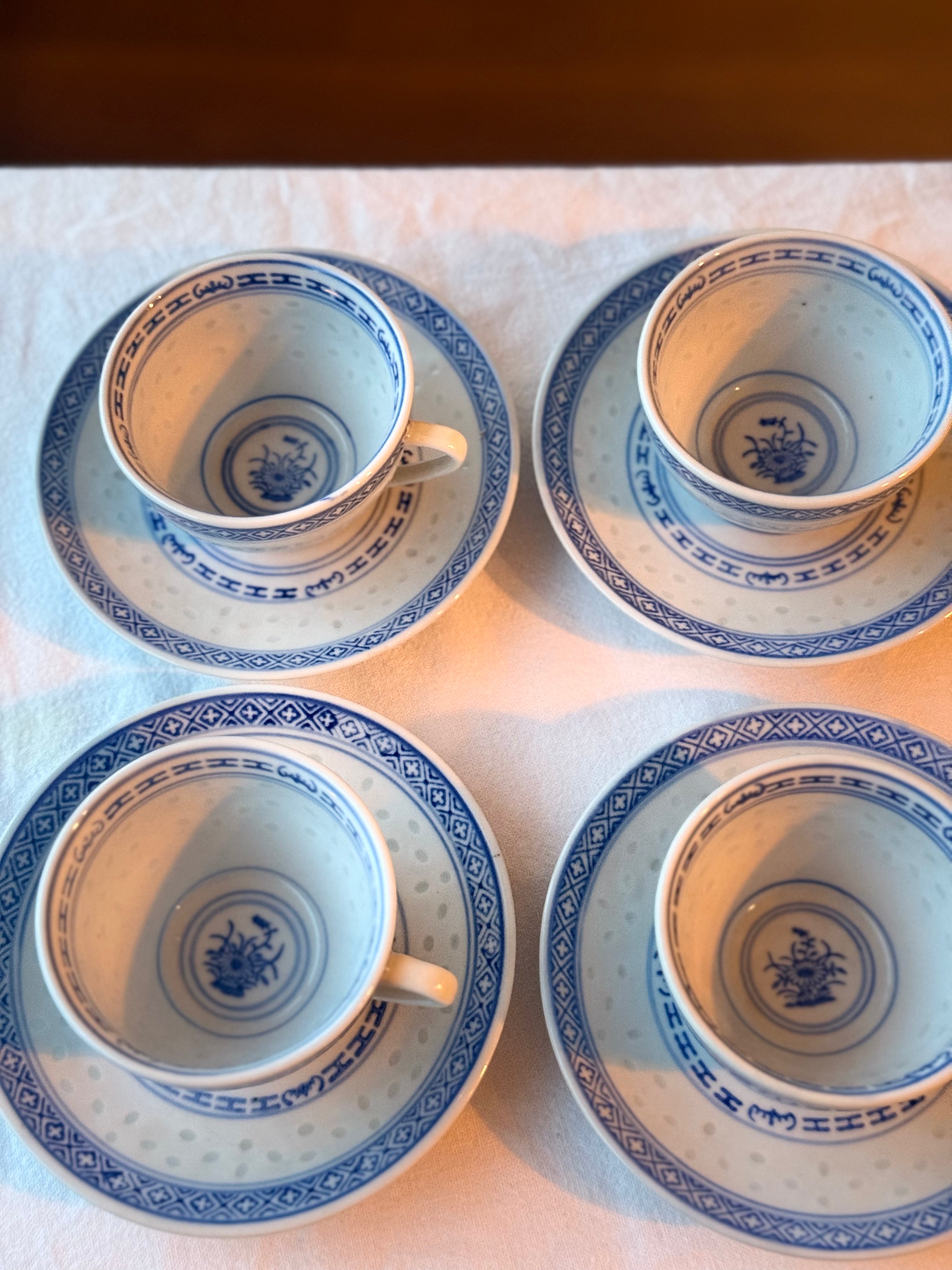 porseleinen koffie kopjes uit china met rijstpatroon