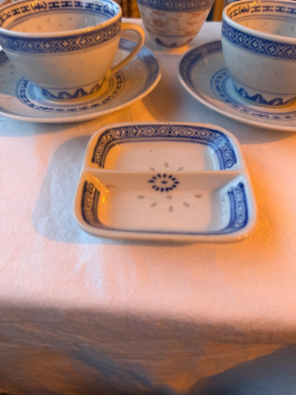 theezakjes bordje rijstkorrel motief China