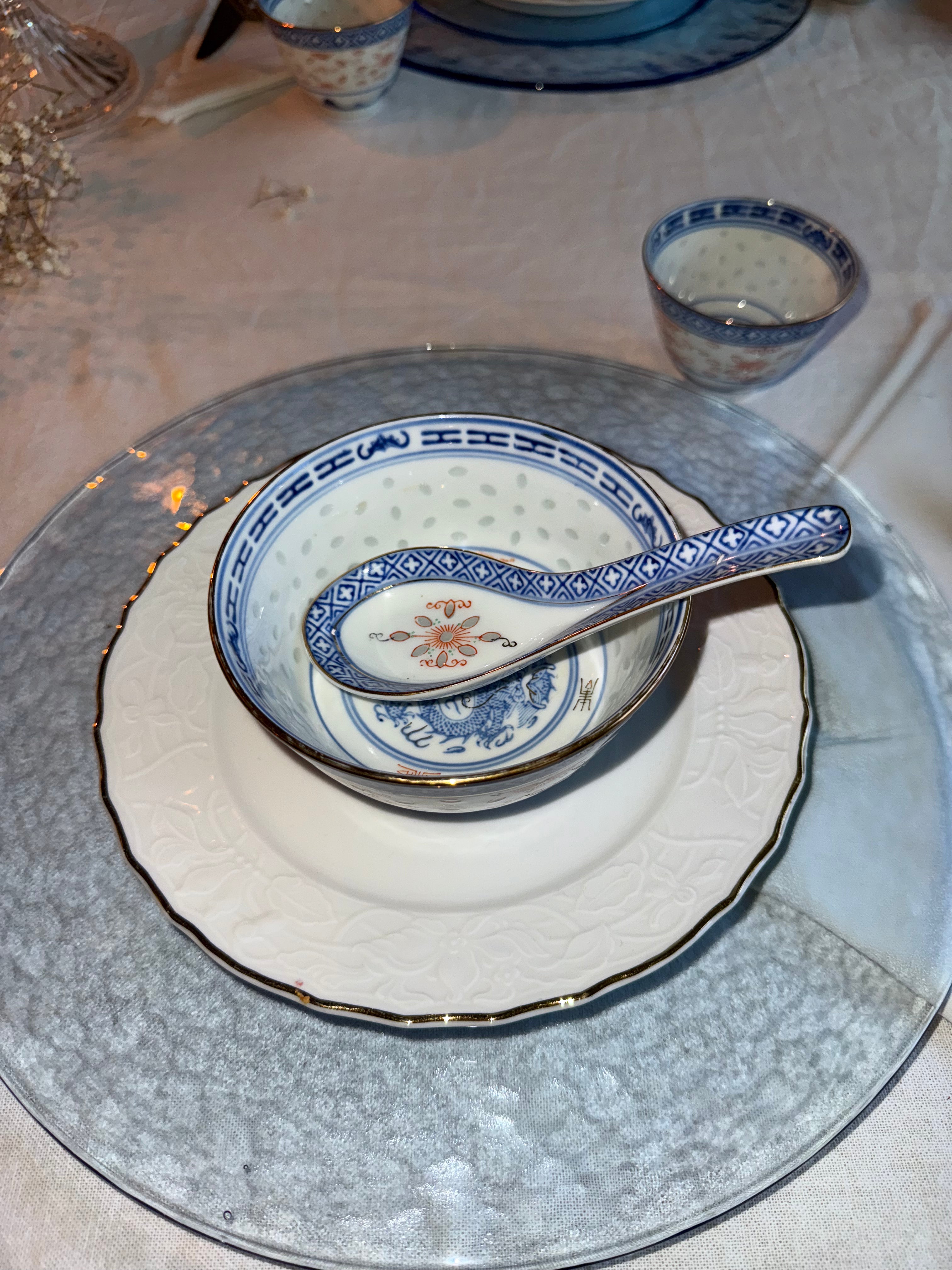 Blauwe ' onderborden' van glas (4st)