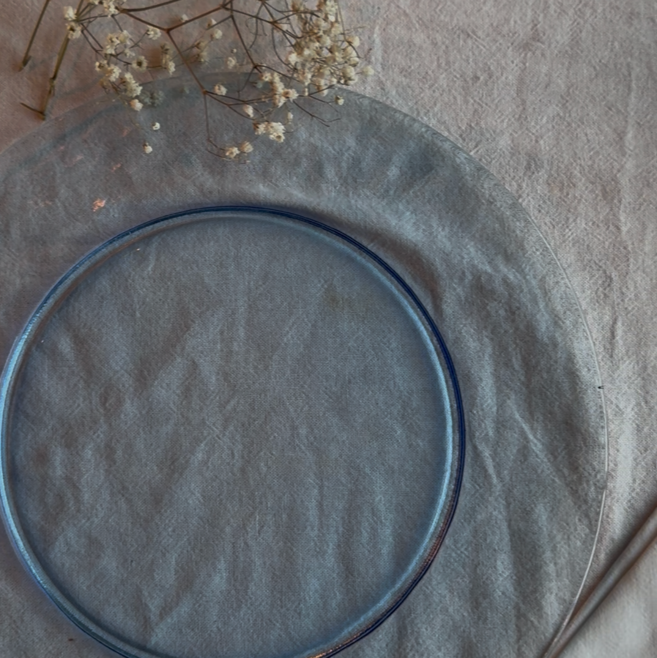 Blauwe ' onderborden' van glas (4st)