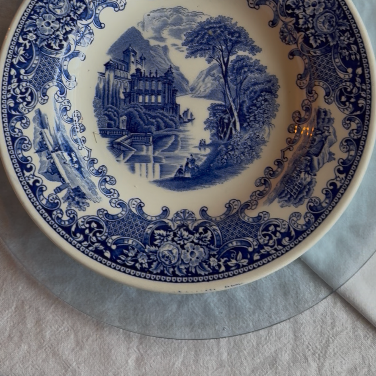 Blauwe ' onderborden' van glas (4st)