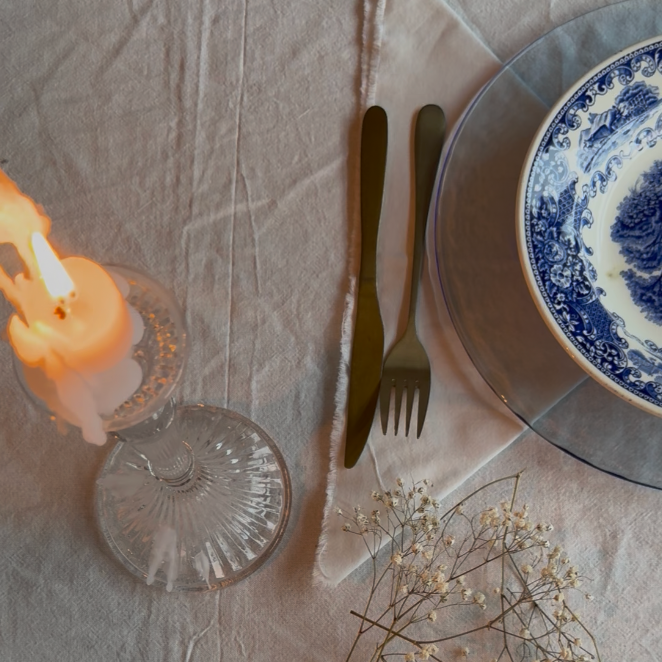 Blauwe ' onderborden' van glas (4st)