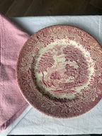 groot bord & kommetje oud roze