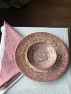 groot bord & kommetje oud roze